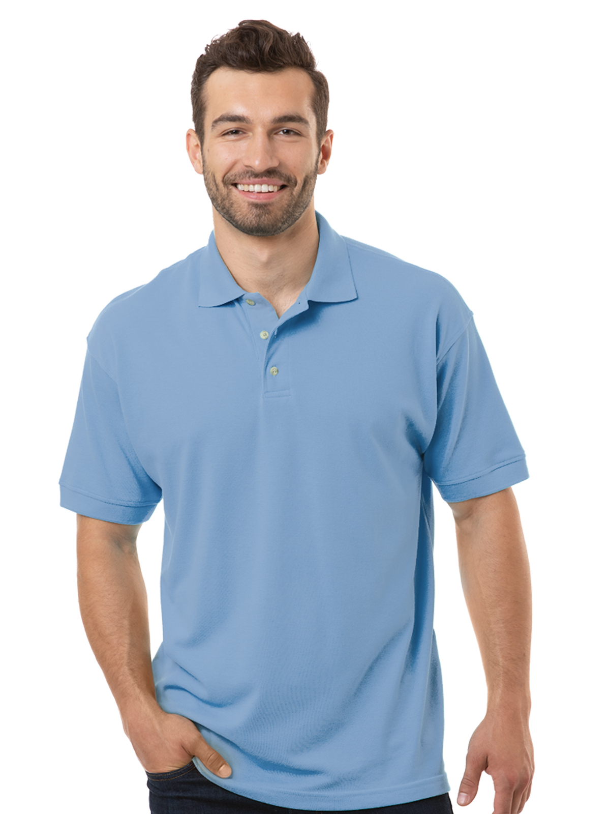 Blue Generation - Men's Pocketless Superblend Short Sleeve Polo 11