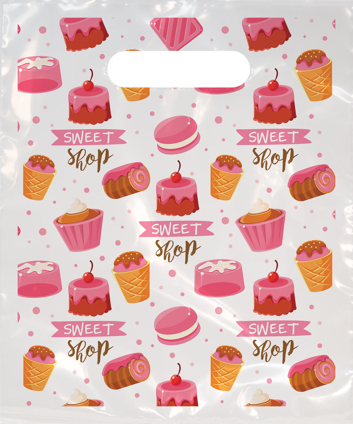 Full Color Scatter Clear Plastic Bag 7.5" x 9"