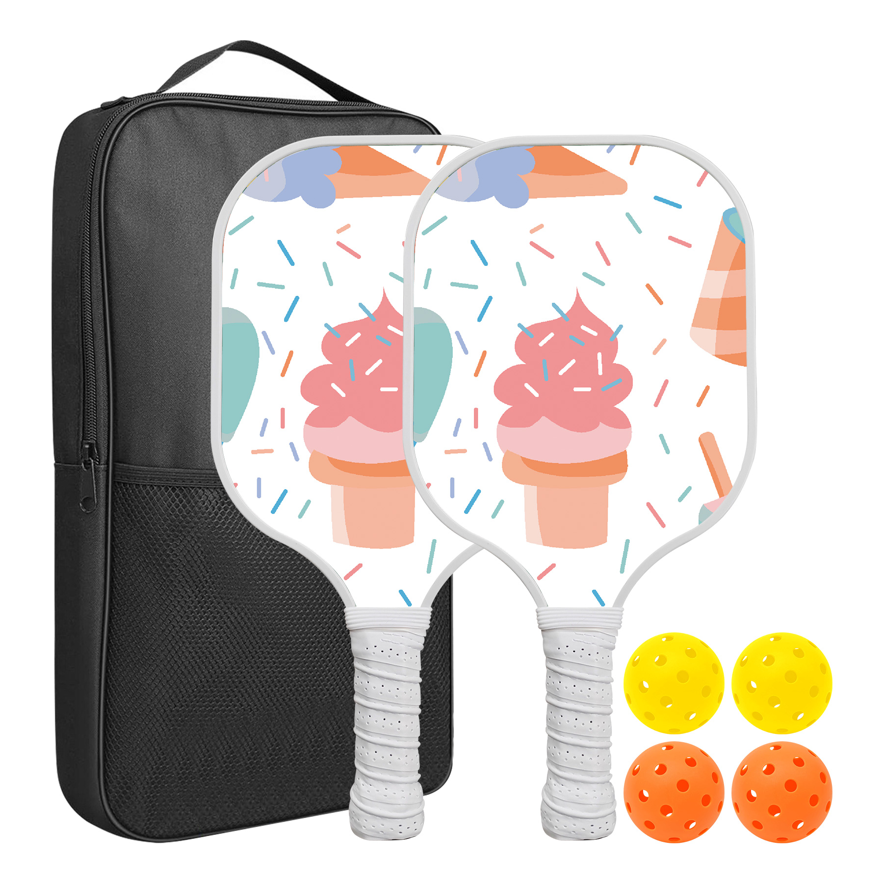 Custom Pickleball Racket Paddle & Ball Set With Carrying Bag 10