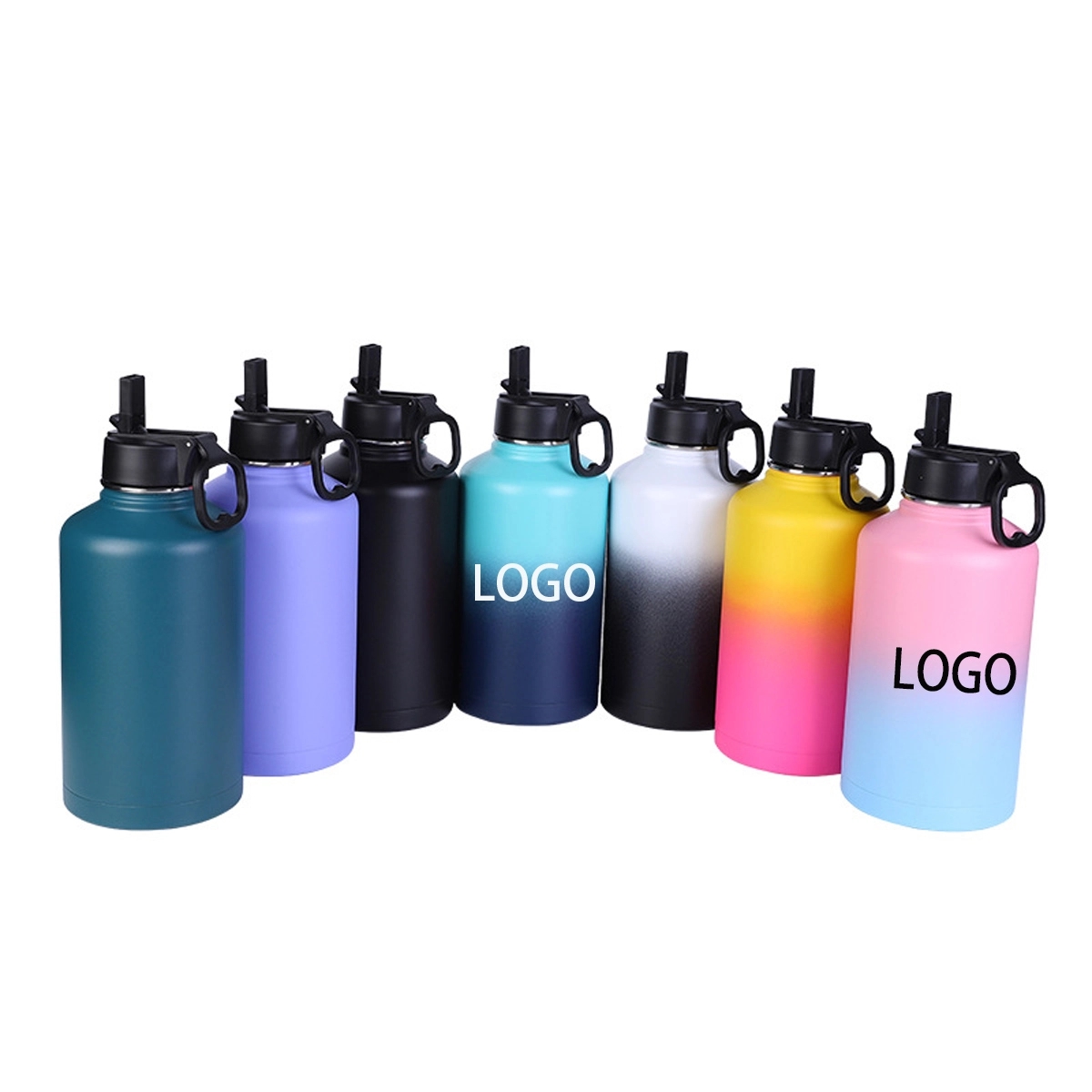 64Oz Sports Outdoor Stainless Steel Thermos Cup, custom water bottle with logo imprint 2