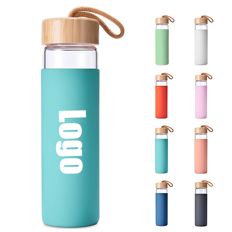 18 Oz. Glass Bottle With Bamboo Lid 2