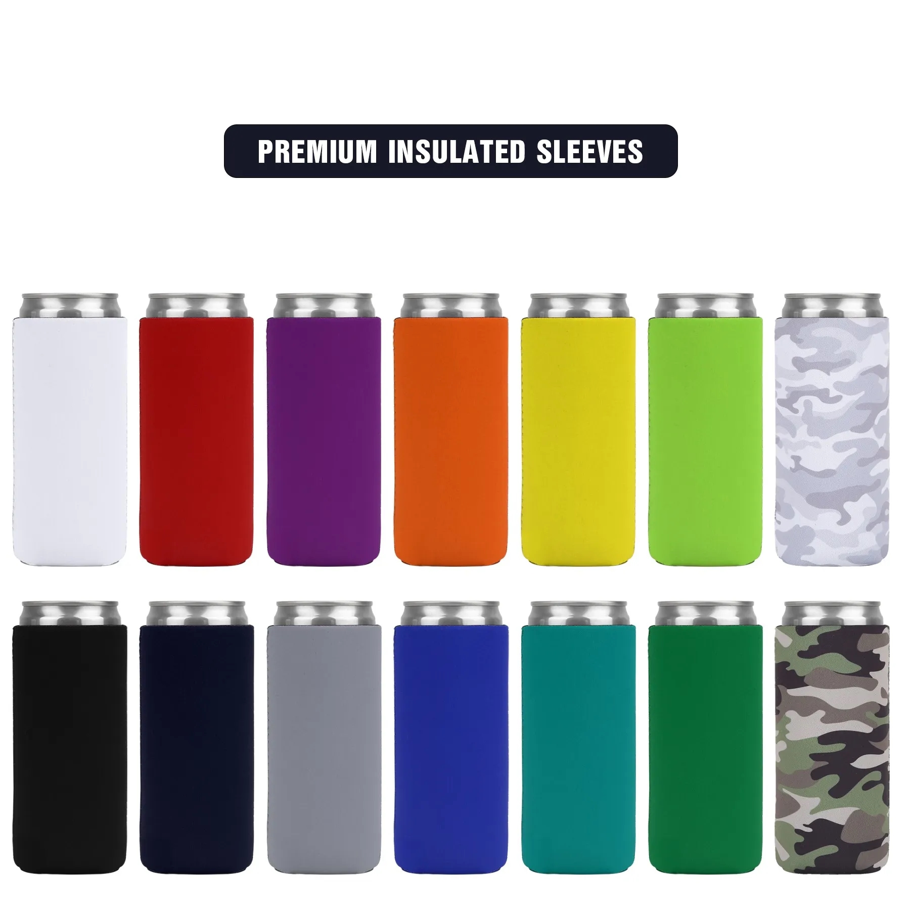 Collapsible Econo 12 oz. Slim Foam Can Cooler, custom koozie with logo imprint 7