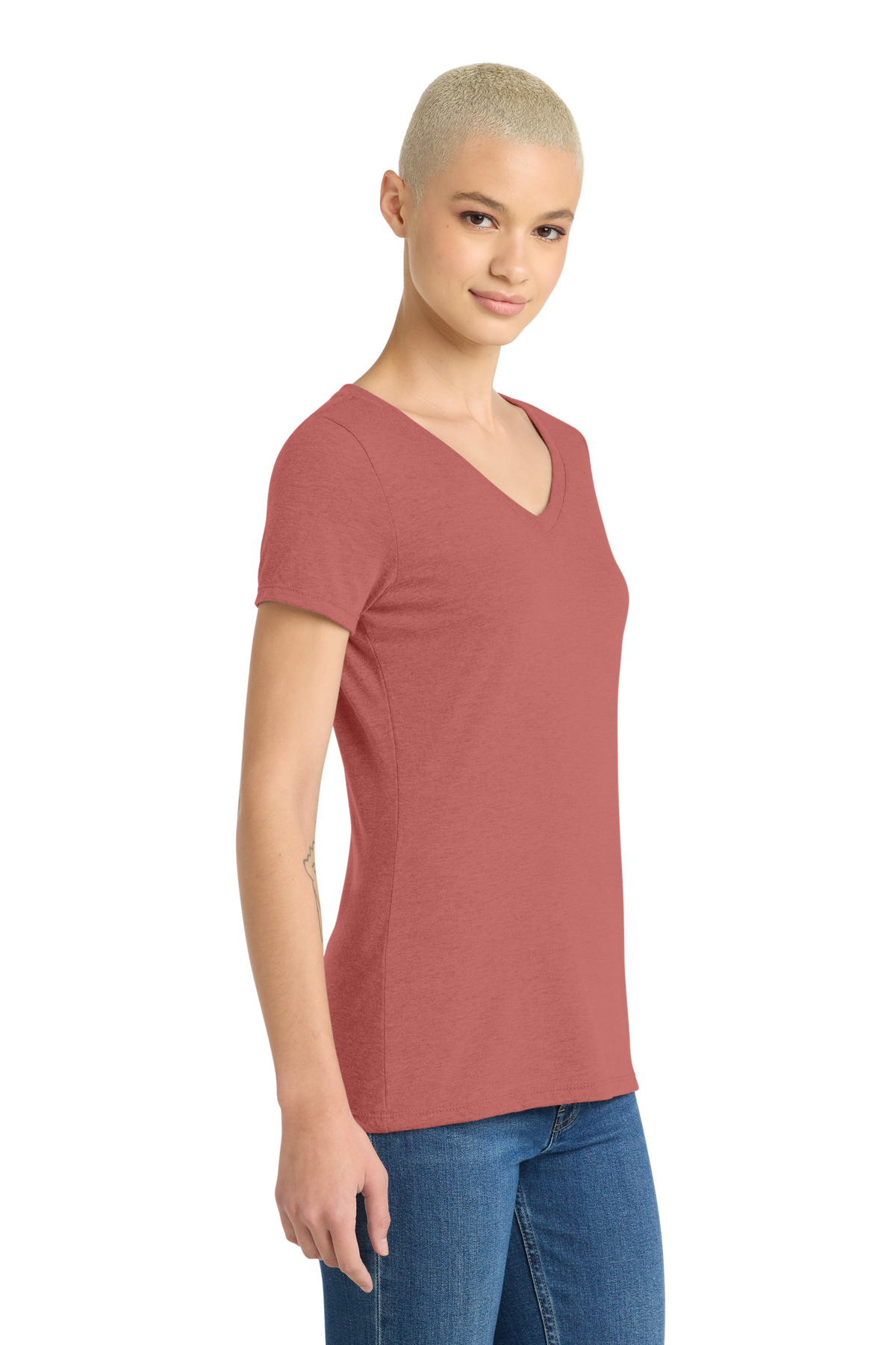 District Women's Perfect Tri V-Neck Tee. DM1350L 44