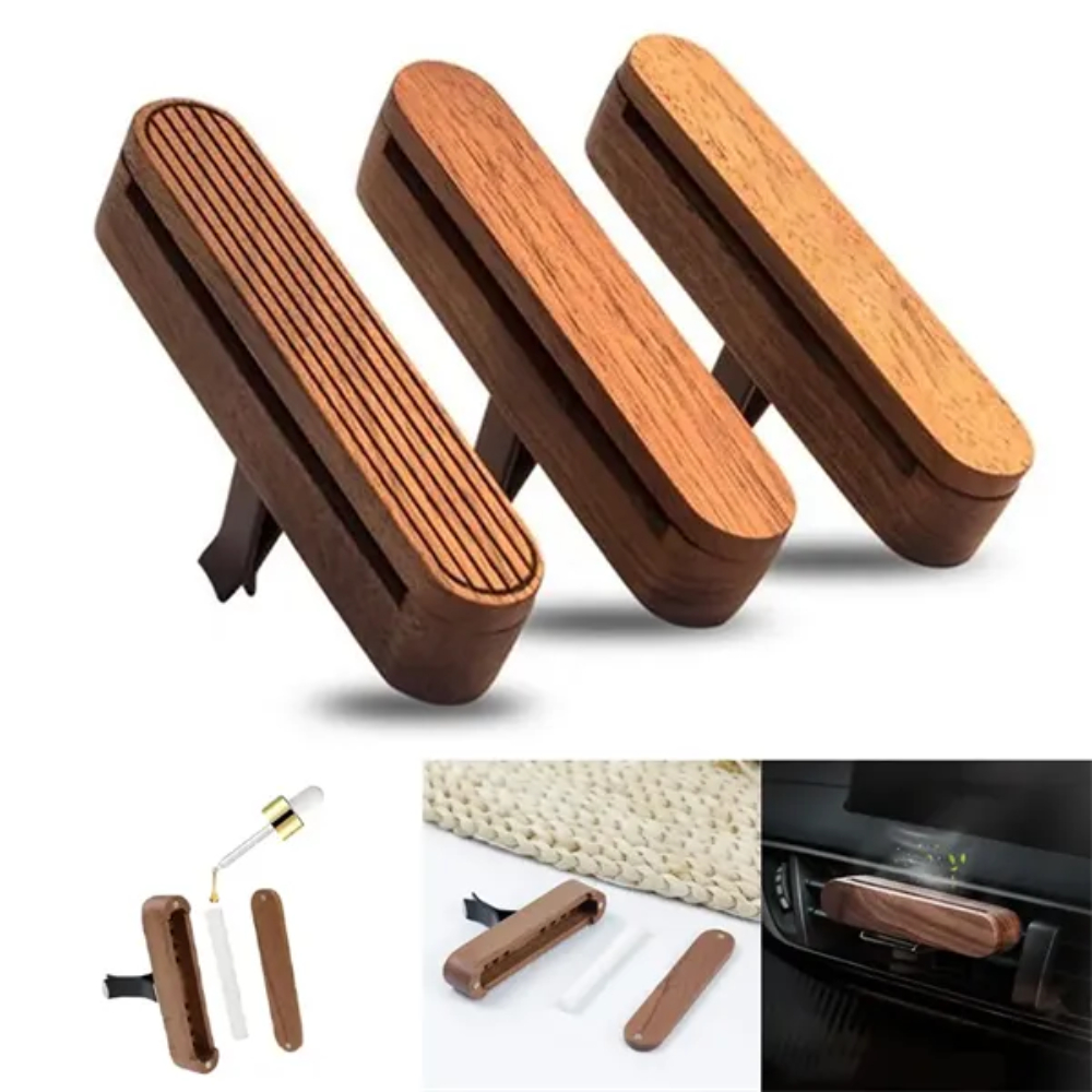 Ventscent Wood Car Air Freshener With Scent Diffuser 2