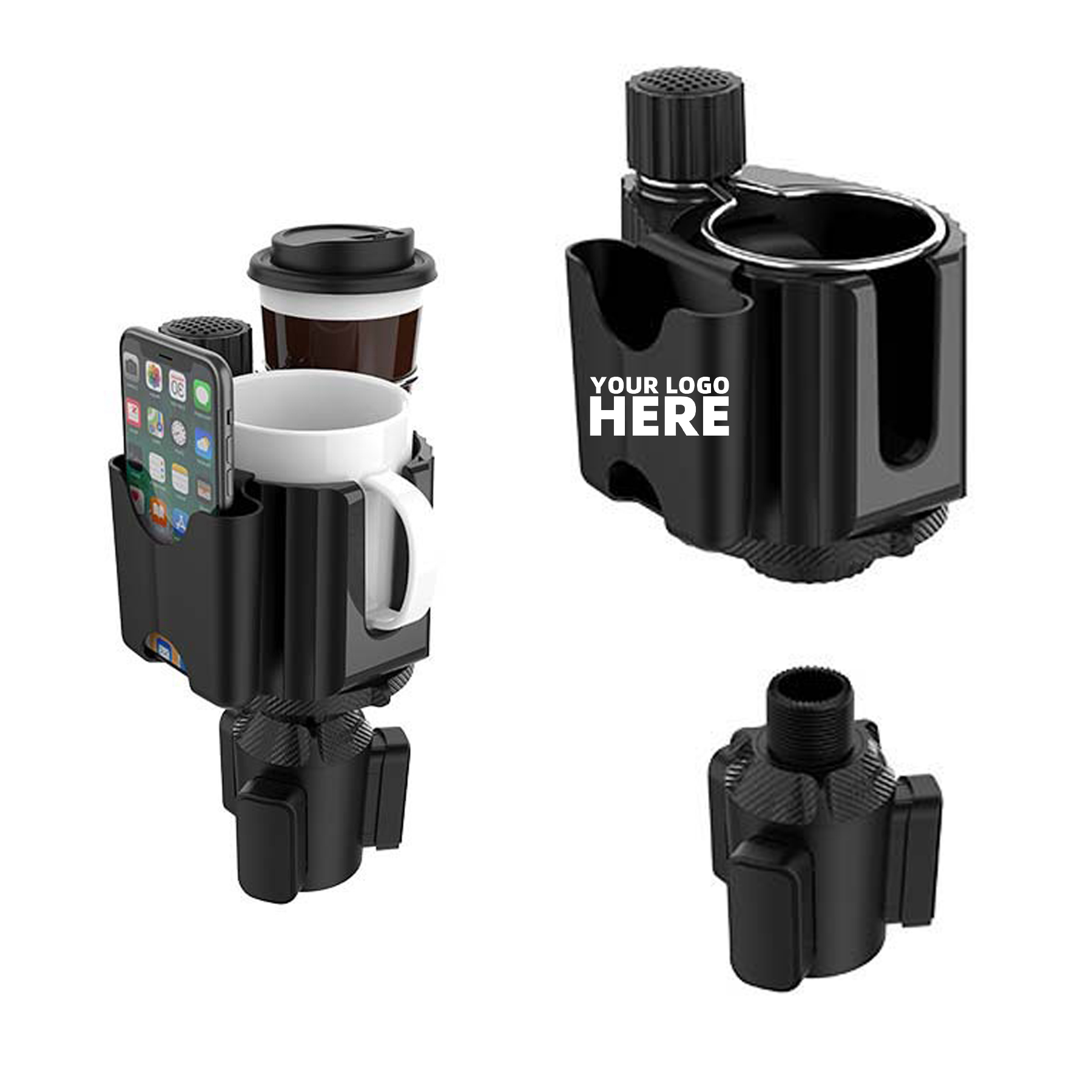 Car Cup Holder Expander With Phone Holder 2