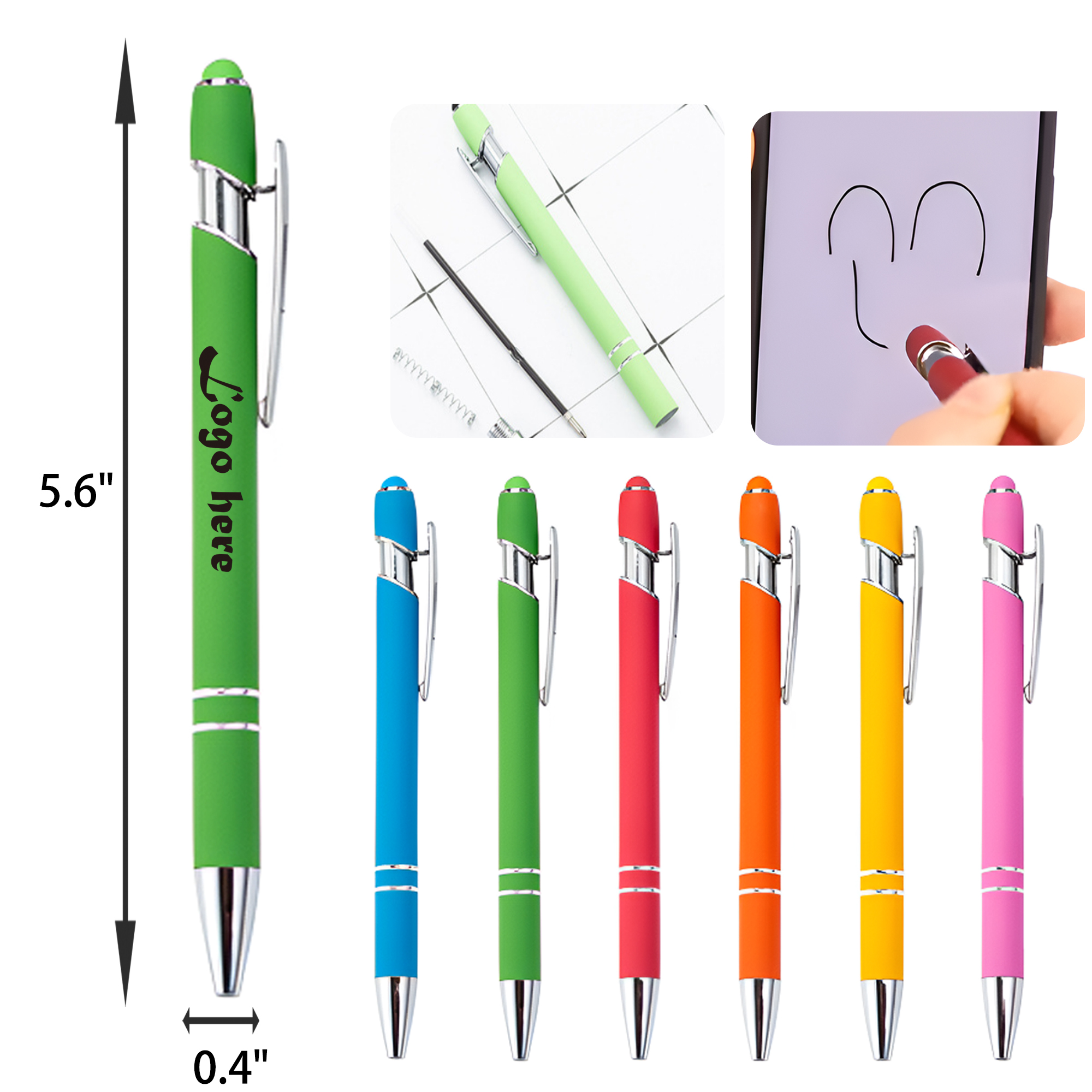 MOQ 50 PCS Stylish Press Type Touch Stylus Metal Pen 1