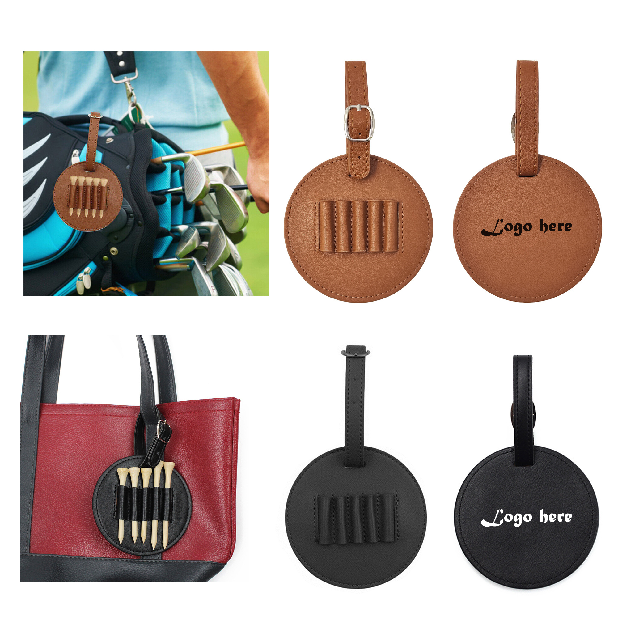 Custom Leather Golf Tee Holder MOQ 50 2