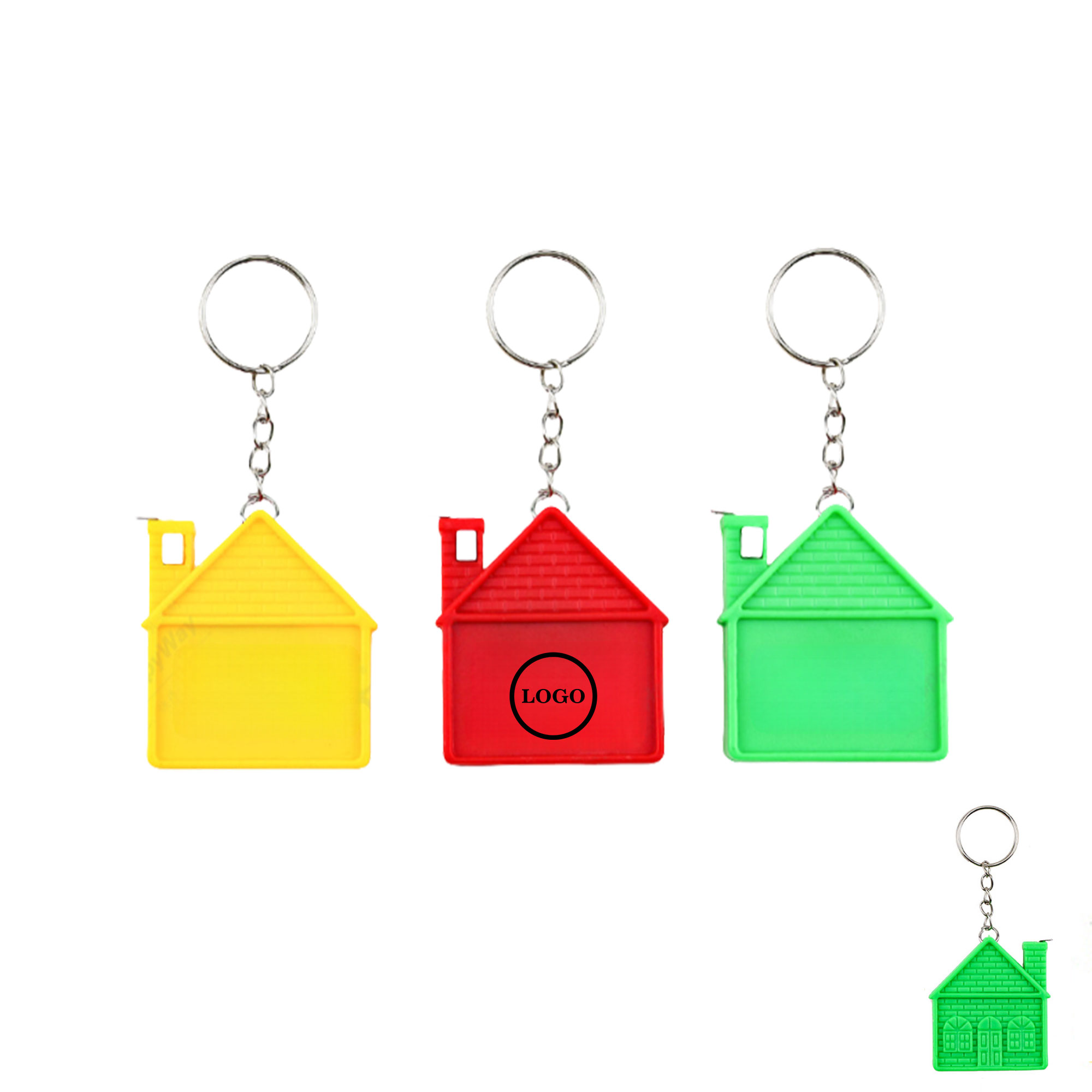 Compact House-Shaped Tape Measure Keychain 2