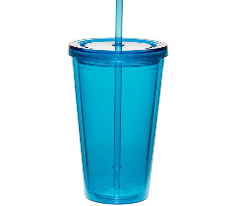 Clear Acrylic Tumbler with Lid and Straw, 16 oz. 2