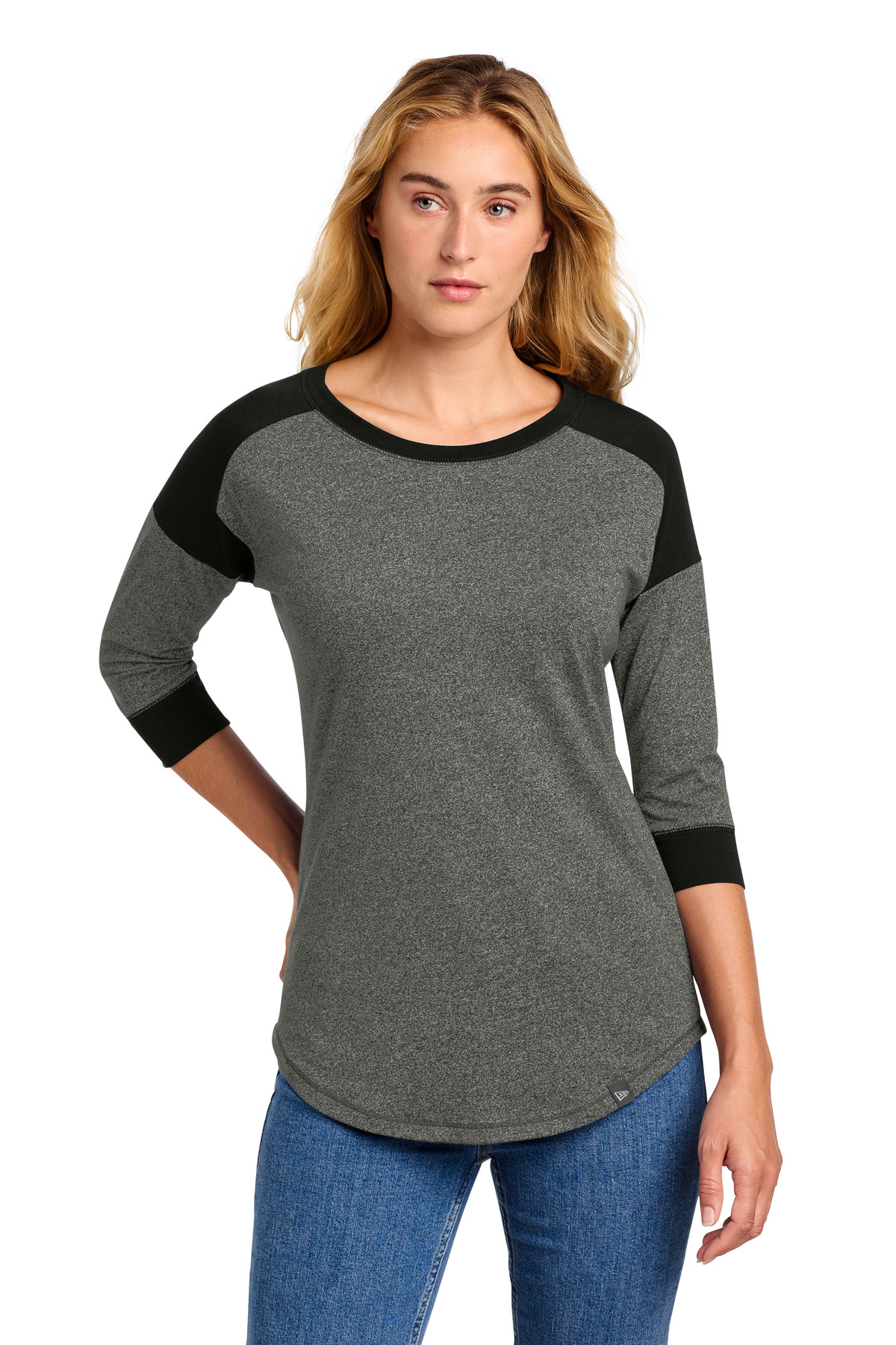 New Era Women's Heritage Blend 3/4-Sleeve Baseball Raglan Tee. LNEA104 25