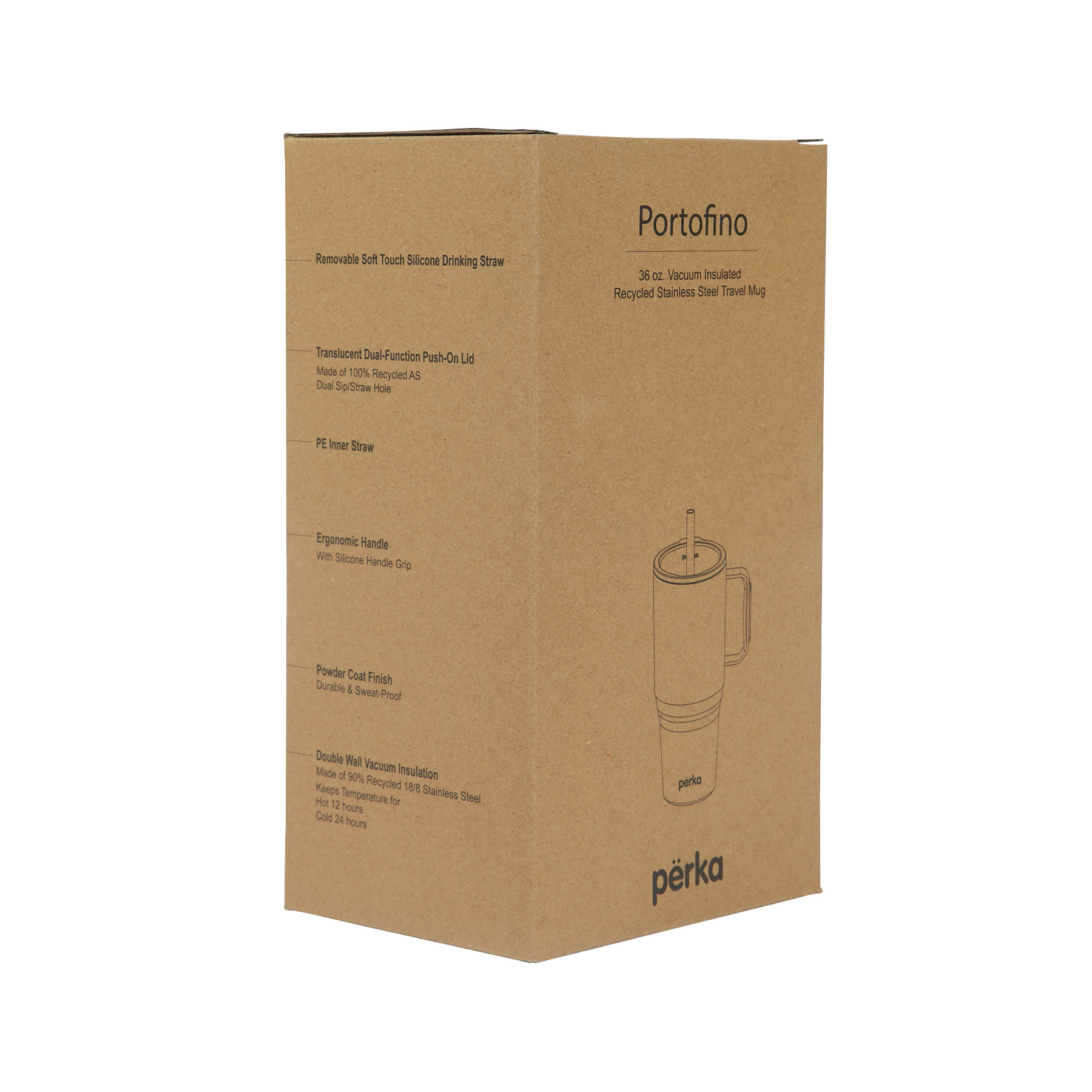 Perka® Portofino 36 oz. Double Wall Recycled Stainless Steel Travel Mug 47