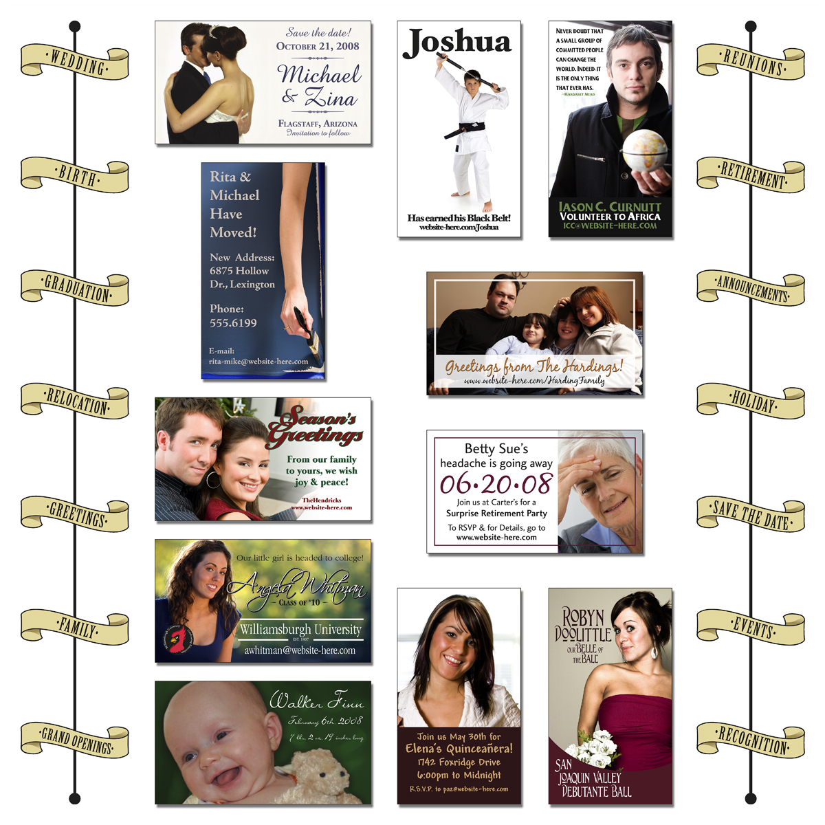 Announcement Business Card Magnet - 3.5x2 Square Corners - 25 mil. 2