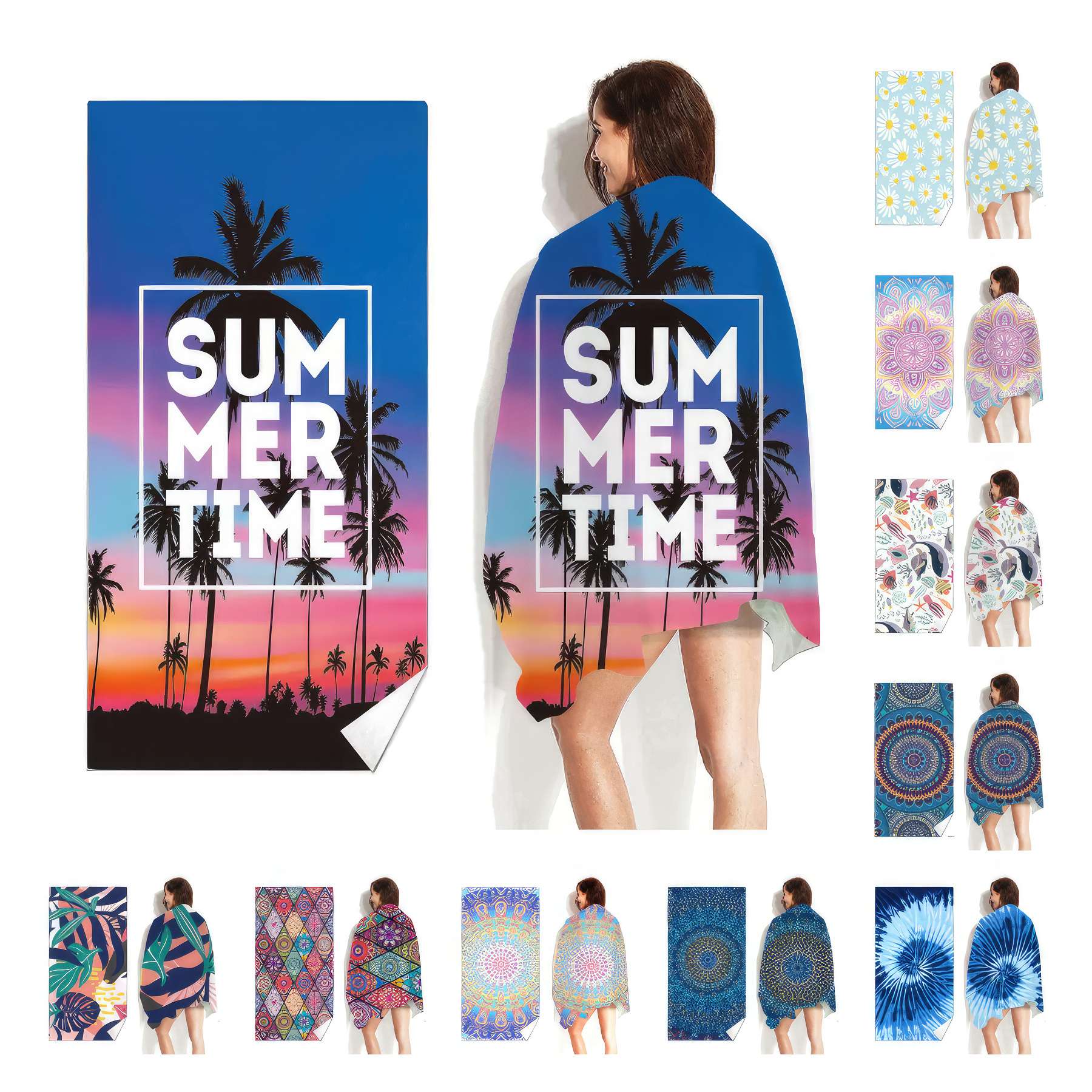 Microfiber Lightweight Beach Towel For Swimming Sports 2