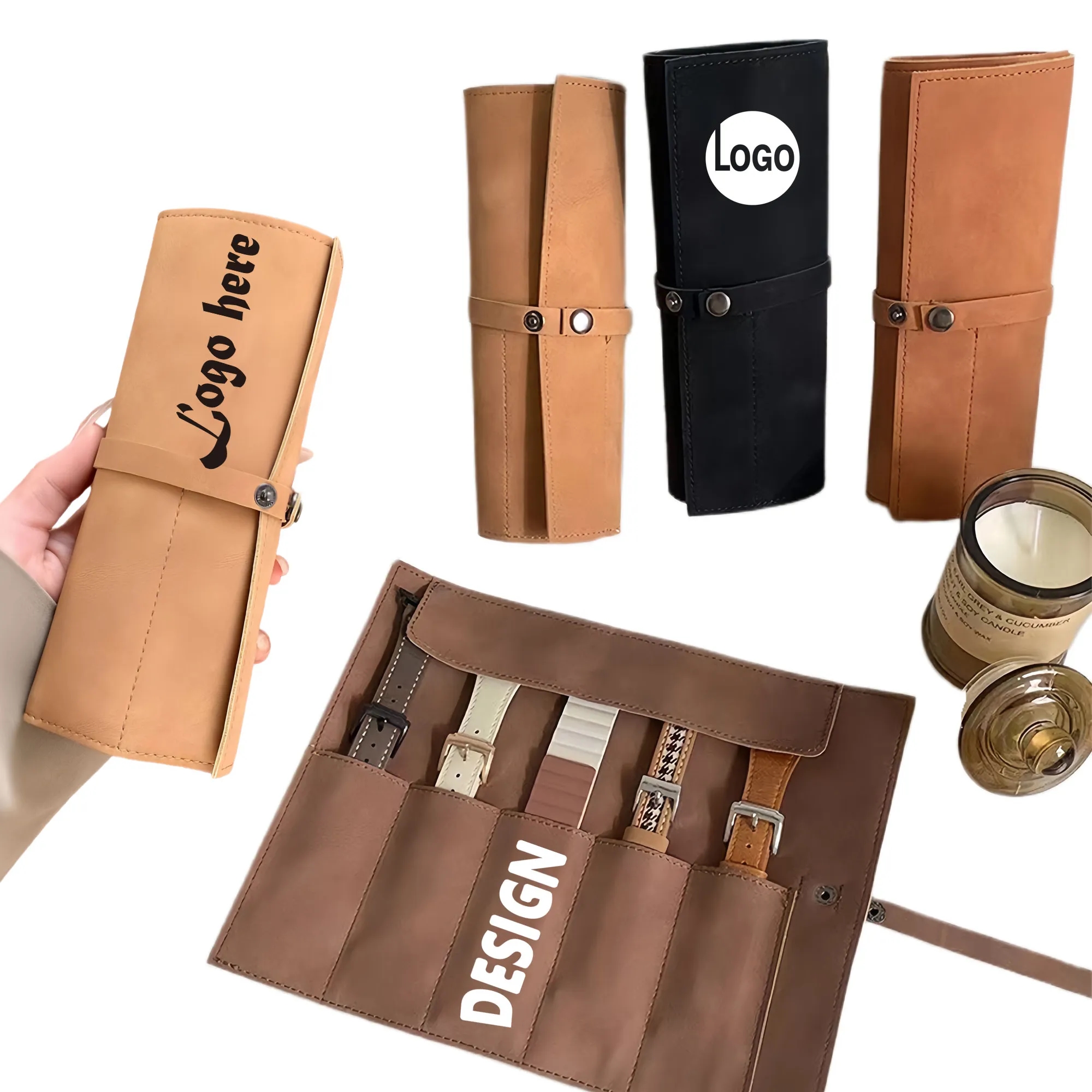 Stylish Roll Up Watch Band Storage Bag Organizer Pouch