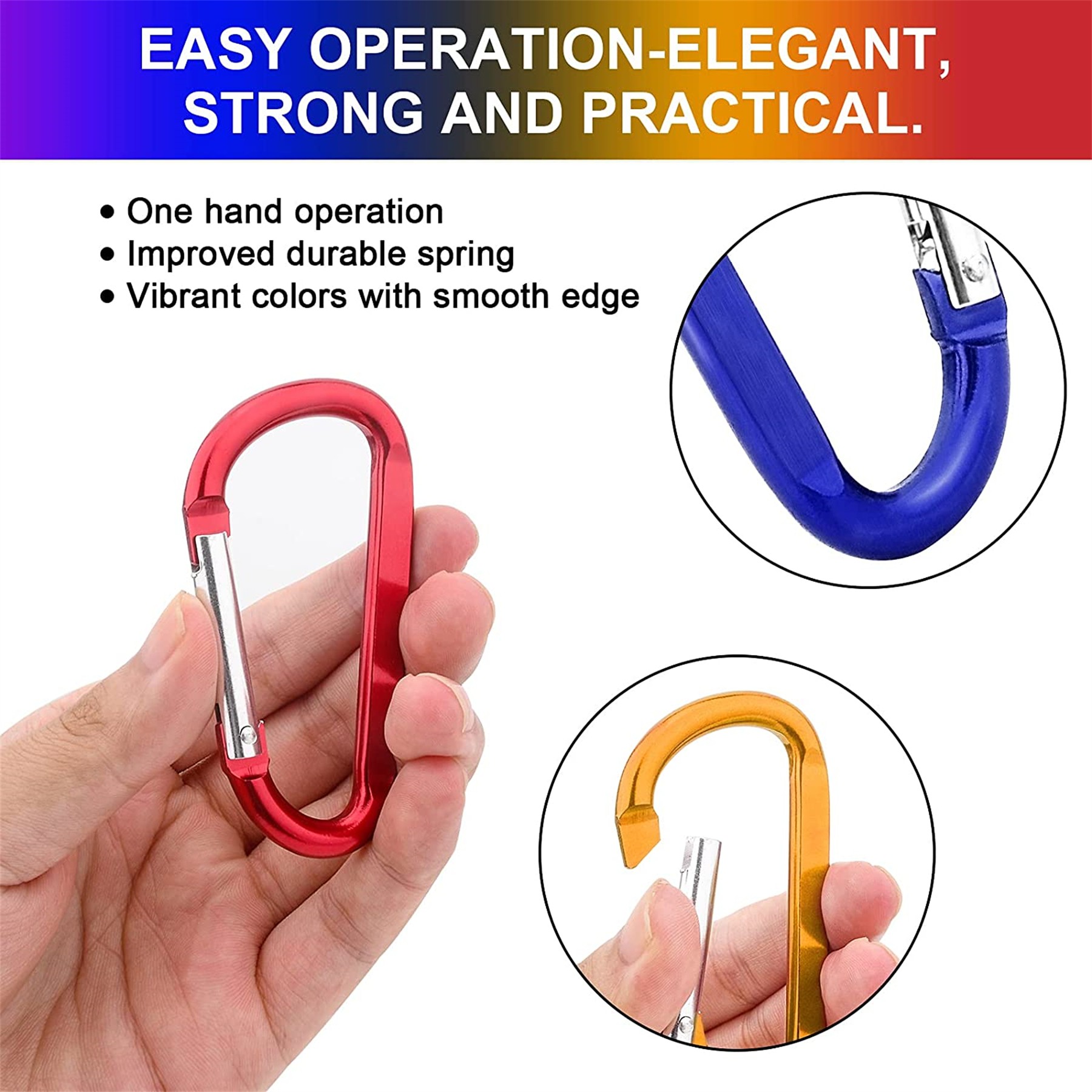D Ring Shape Carabiner Keychain 1