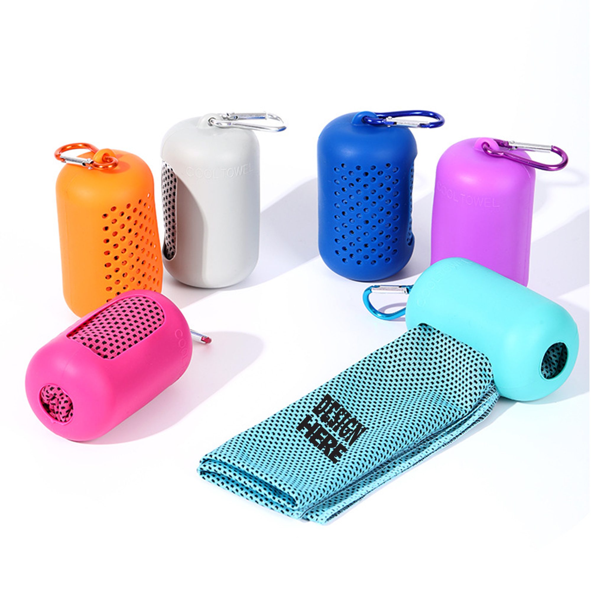Customizable Portable Silicone Case Cooling Towel 1