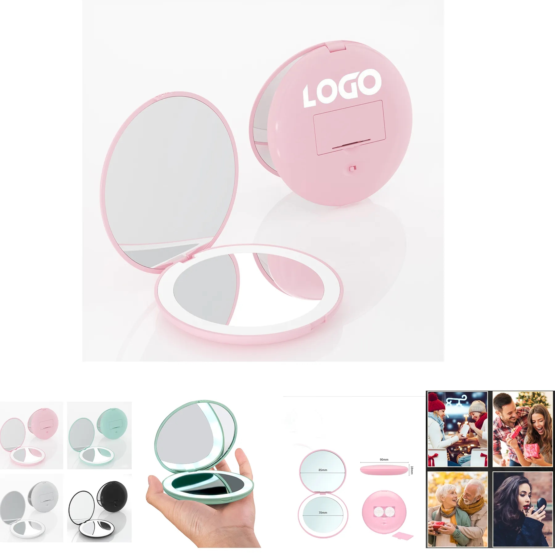 LED Lighted Travel Makeup Mirror 2