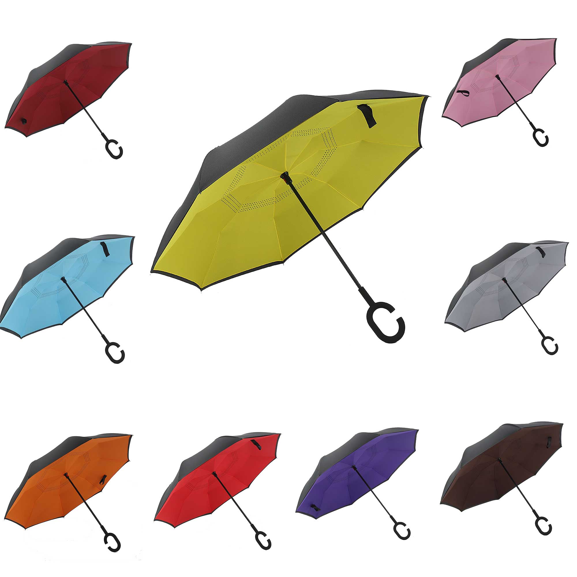 Reverse Self Standing Windproof Inverted Reversible Umbrella 2