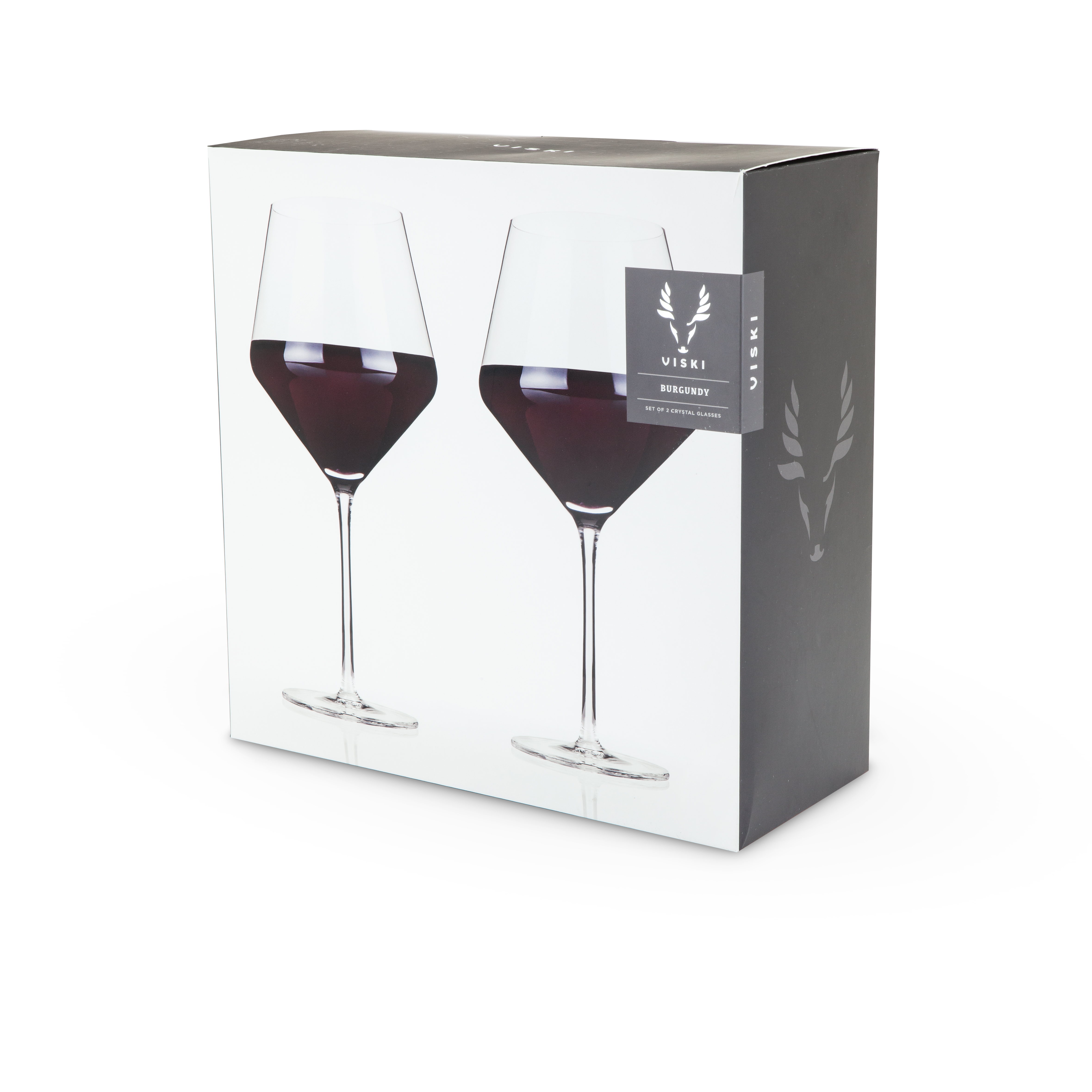 Viski® Raye Angled Crystal Burgundy Glass, set of 2 8