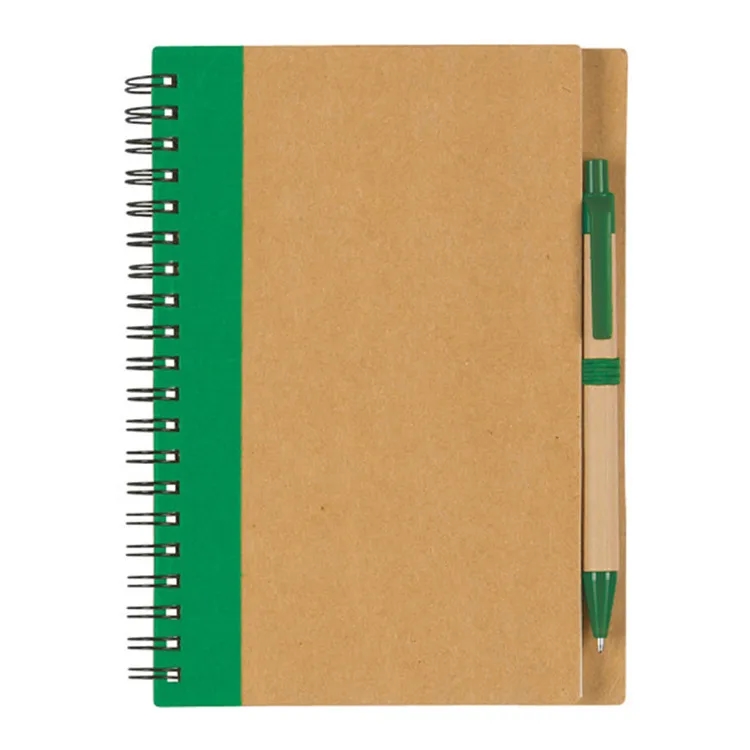 Office Use Kraft Paper Coil Notebook with Pen 4