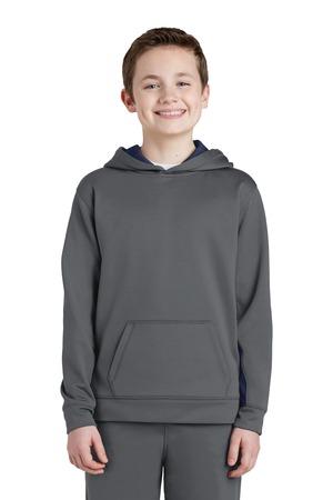 Sport-Tek Youth Sport-Wick Fleece Colorblock Hooded Pullover. YST235 22