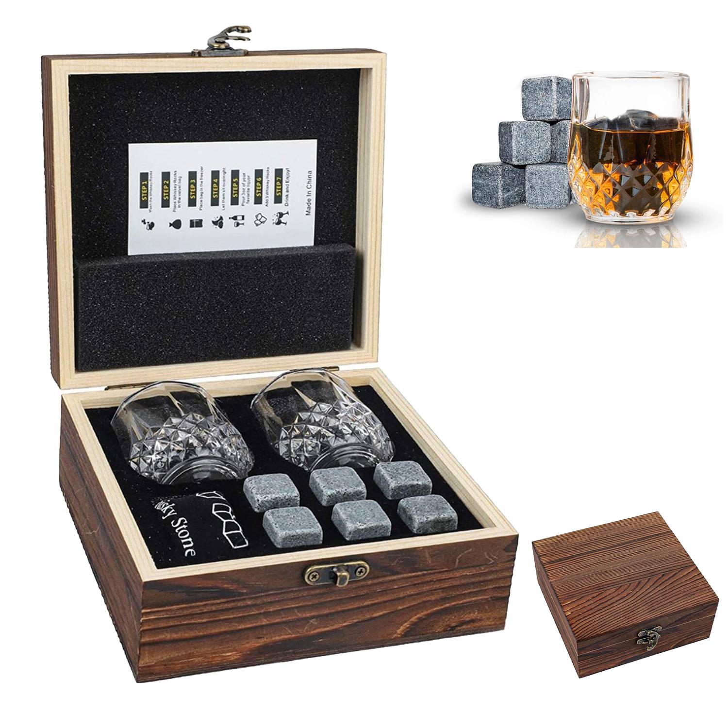 Whiskey Glass Set With Wooden Gift Box 5