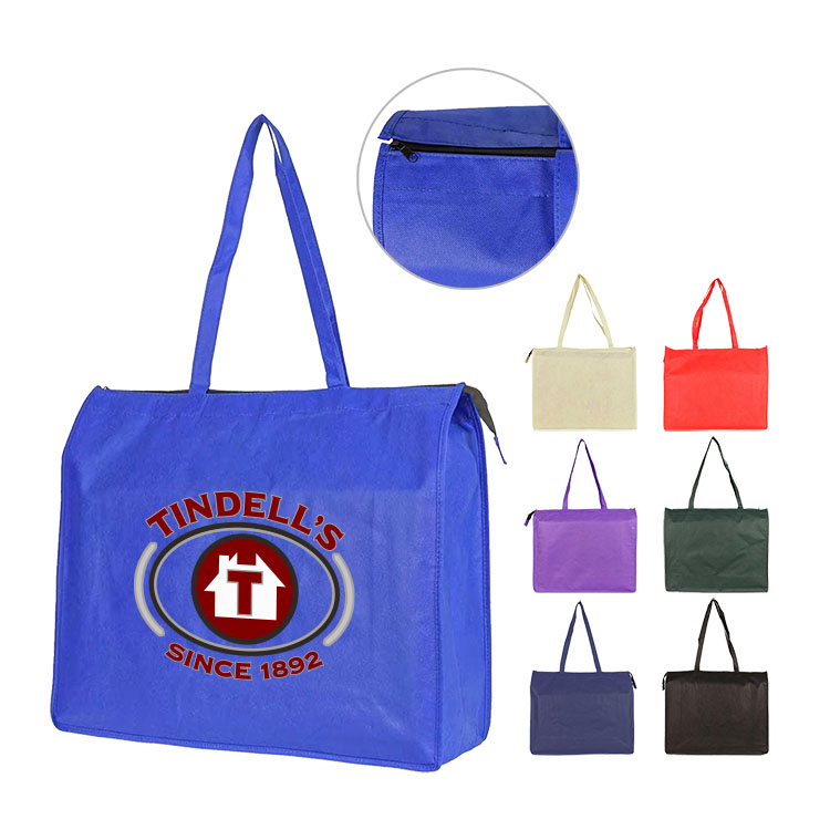 Extra LargeRecycled Non-Woven Polypropylene Tote w/ Zipper 1