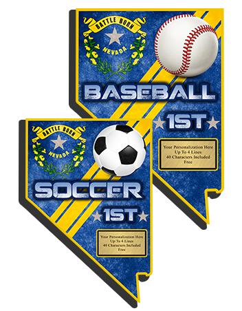 Plaque: Nevada State 8" , MDF 3/8 thick Wood, 1