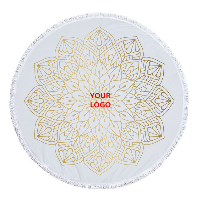 Mandala print round beach towel 4