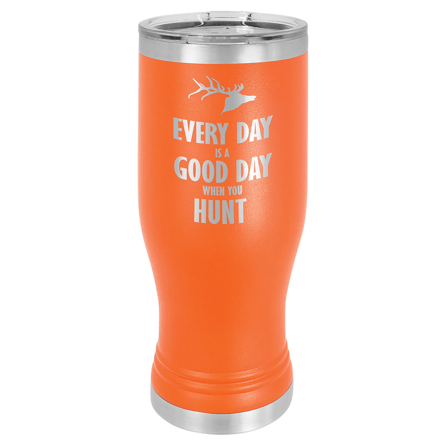 20 oz. Orange Laser Engraved Polar Camel Pilsner Tumbler w/Clear Lid 1