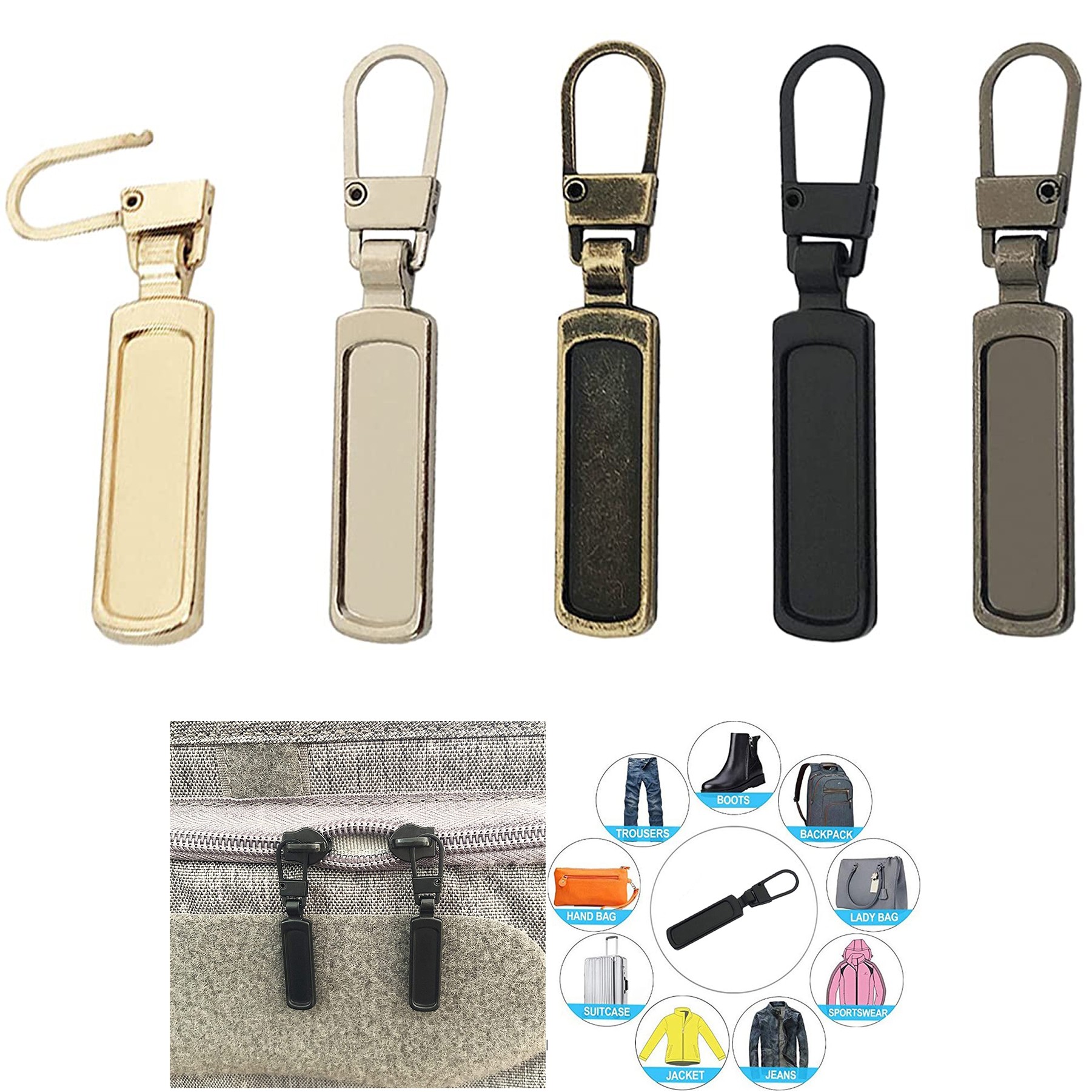 Zipper Pull Replacement for Small Holes Zipper 2