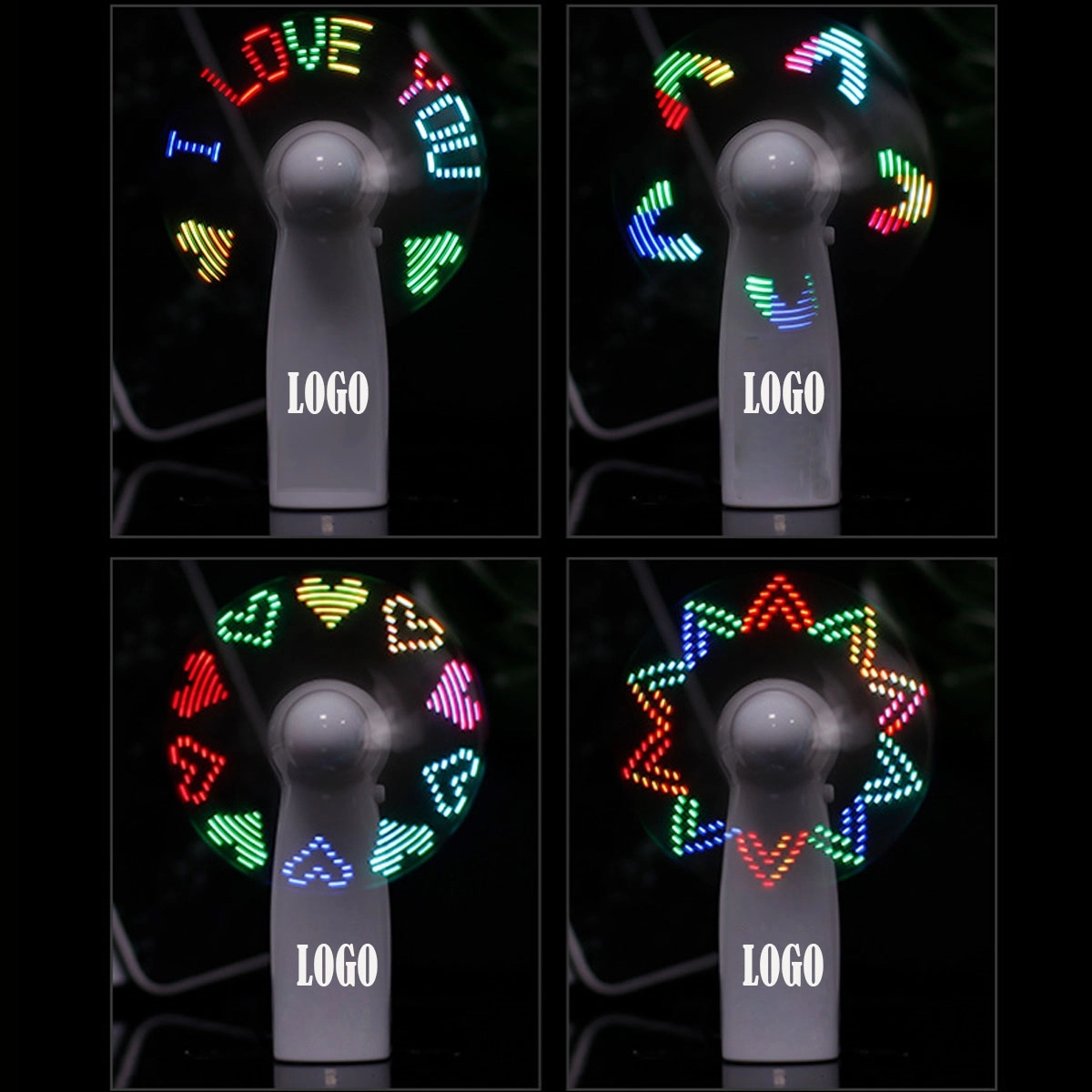 Custom Logo Programming Flashing Mini Fan 3