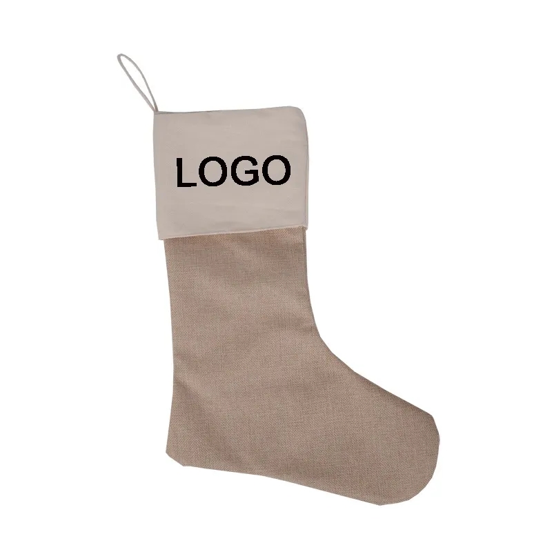 Burlap Christmas Stocking 6