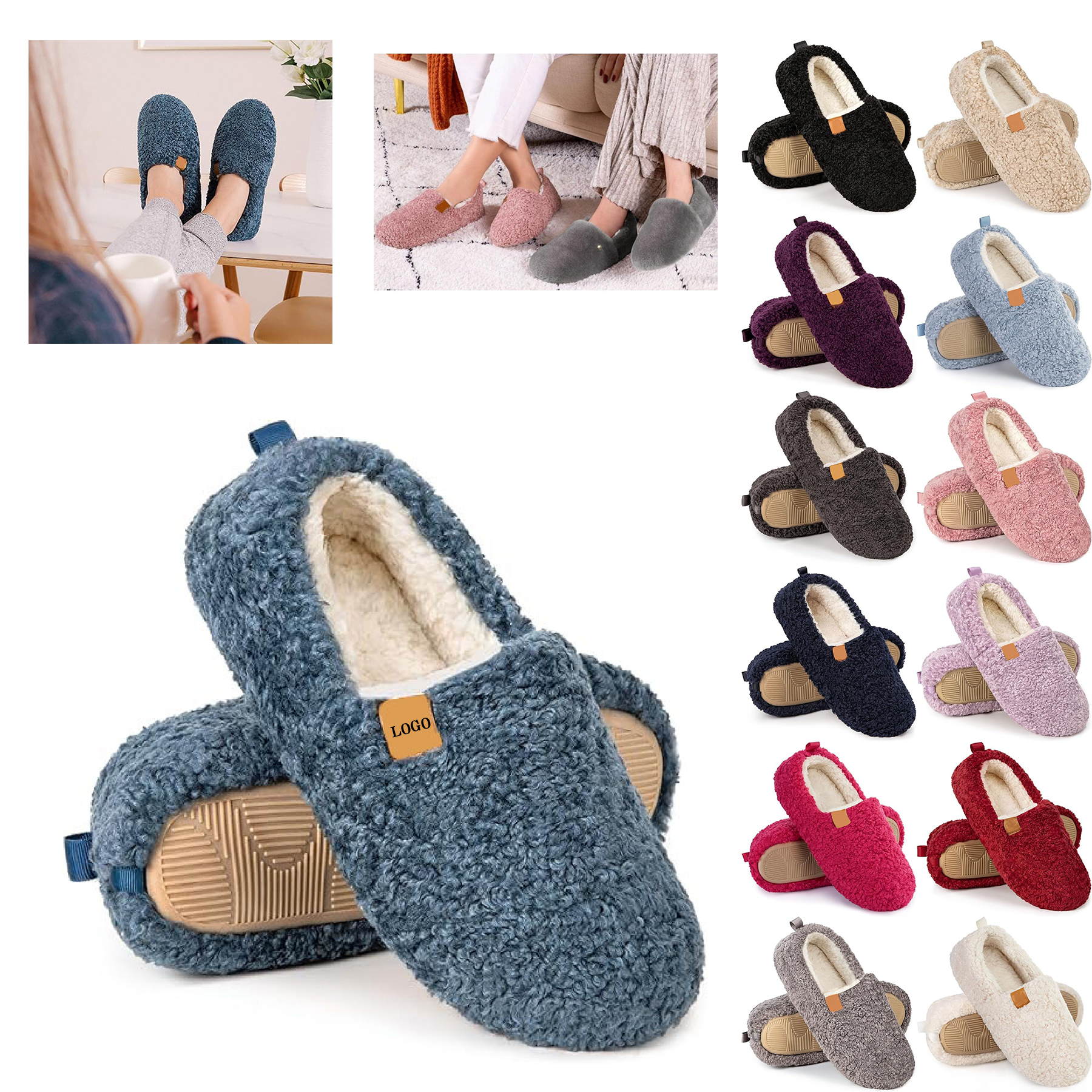 Women's Soft Curly Full Slippers 7