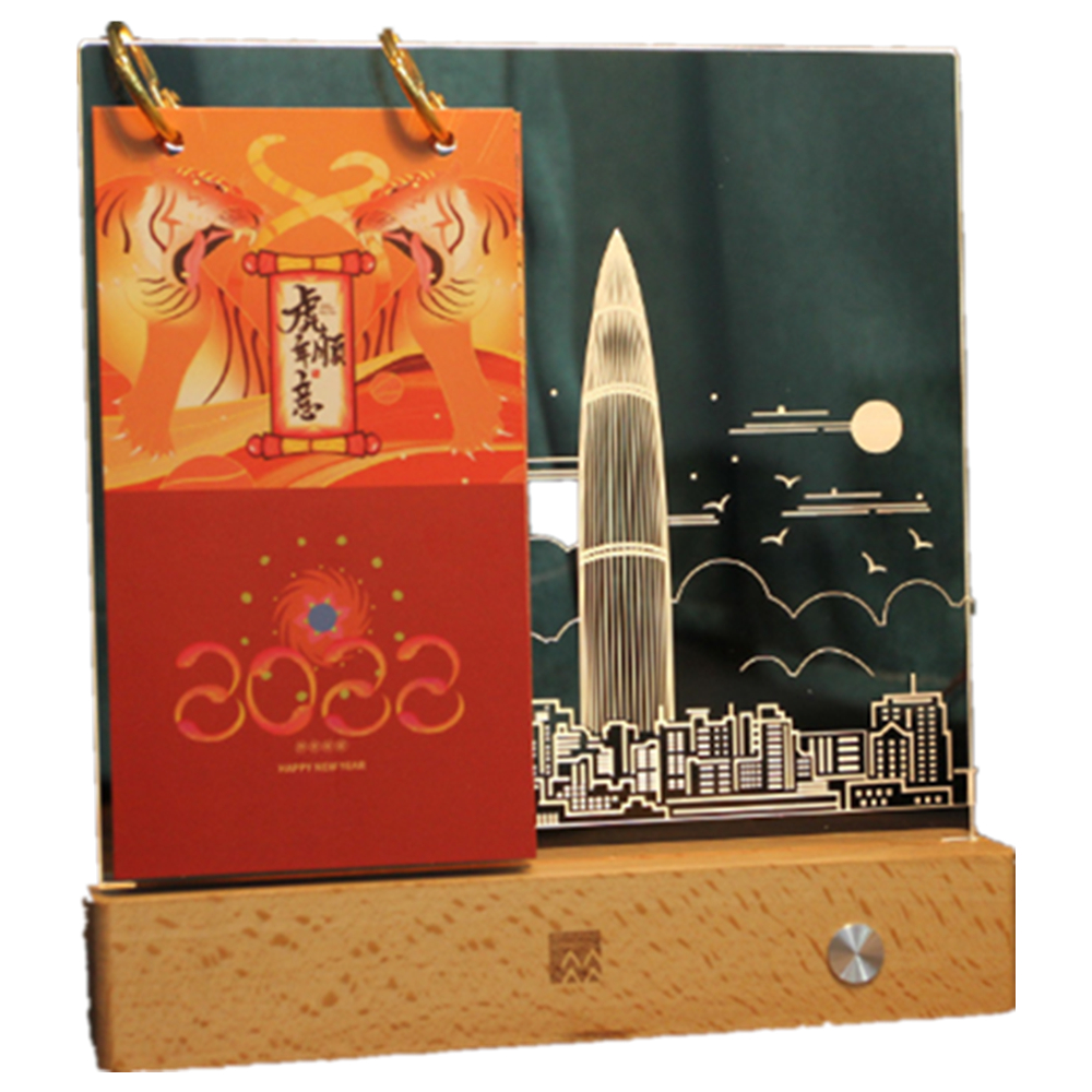 Calendar 3D Acrylic Rectangle Base Night Light 4