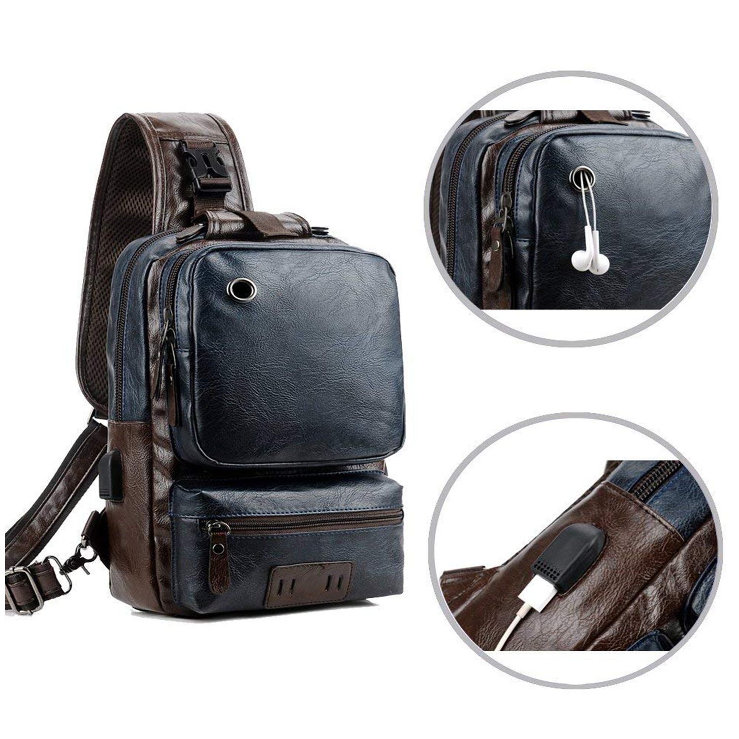 Crossbody Pu Leather Shoulder Backpack 2