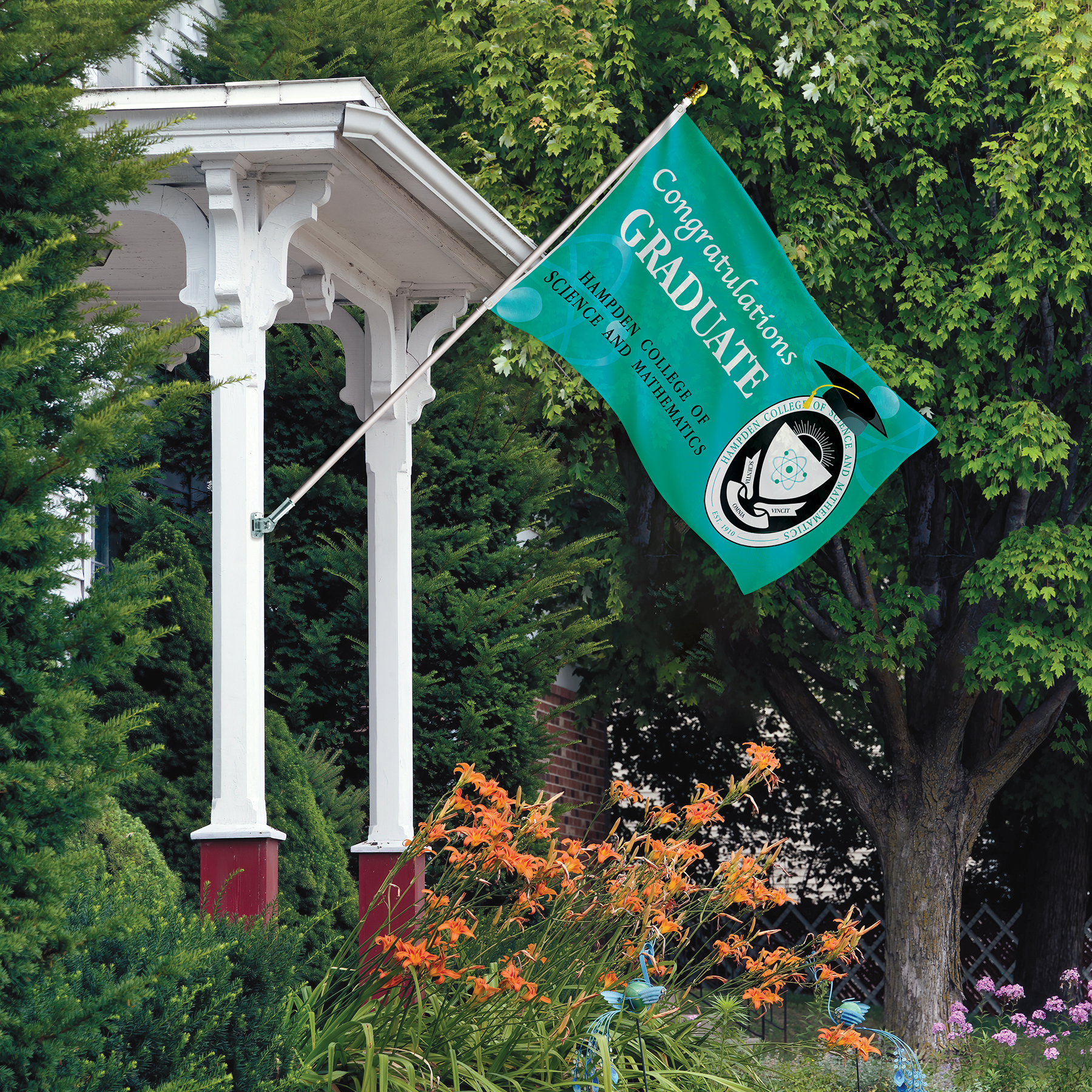 Promotional Flag Kit with 3' x 5' Flag and Silver Bracket 1