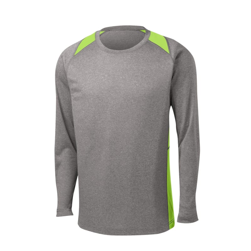Sport-Tek Long Sleeve Heather Colorblock Contender Tee. 67