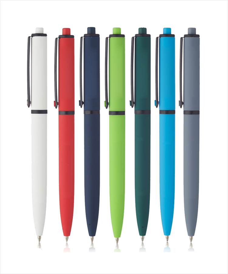 Union Printed - Solid Rubber Coated Plastic Ballpoint Pens 3