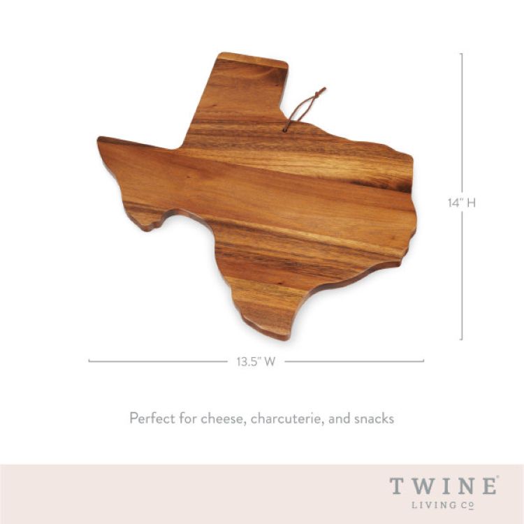 Twine Living® Acacia Texas Shaped Cheese Board 5