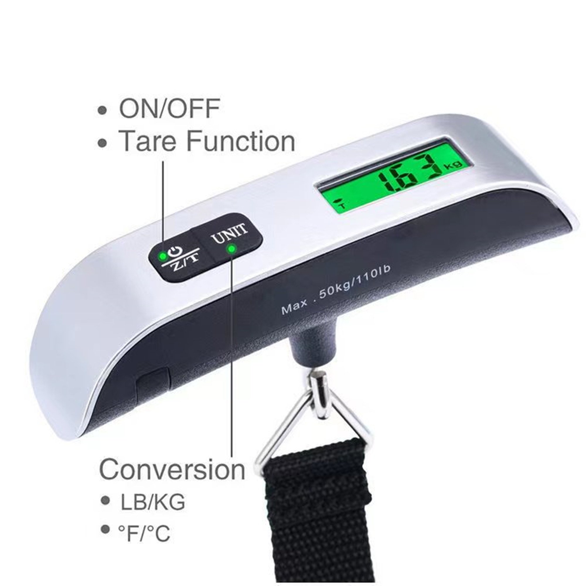 Portable Handheld Luggage Scale With Temperature Sensor 4