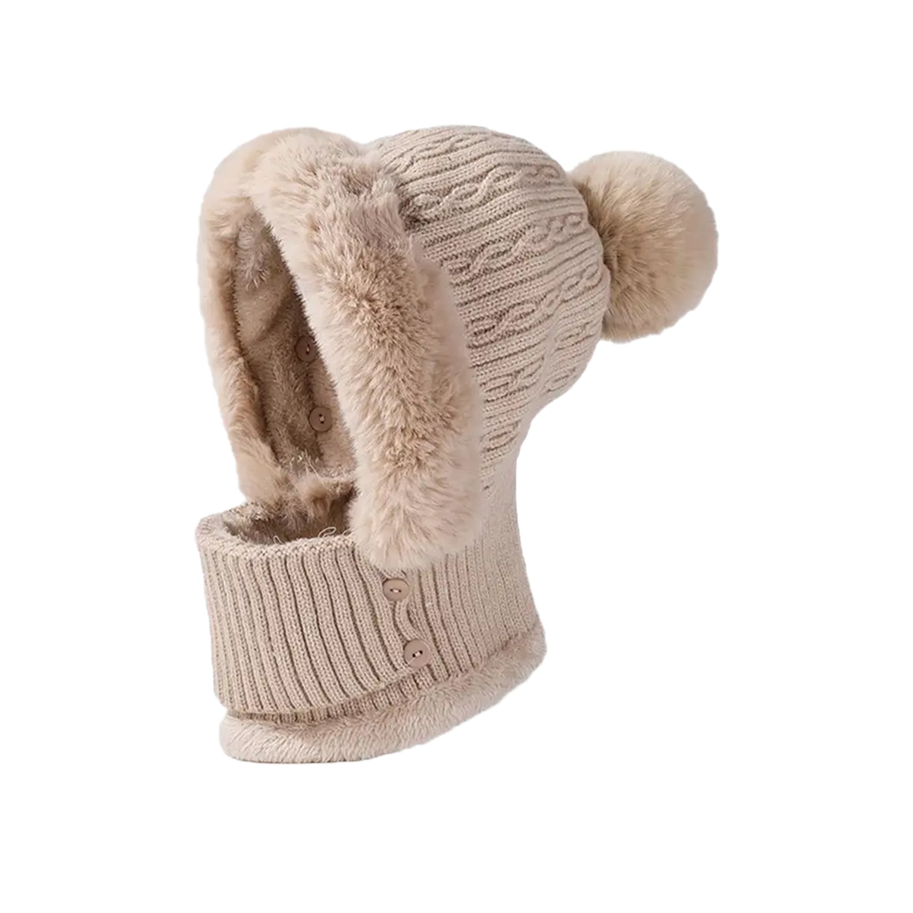Knitted Neck Warmer Beanie Cap 3
