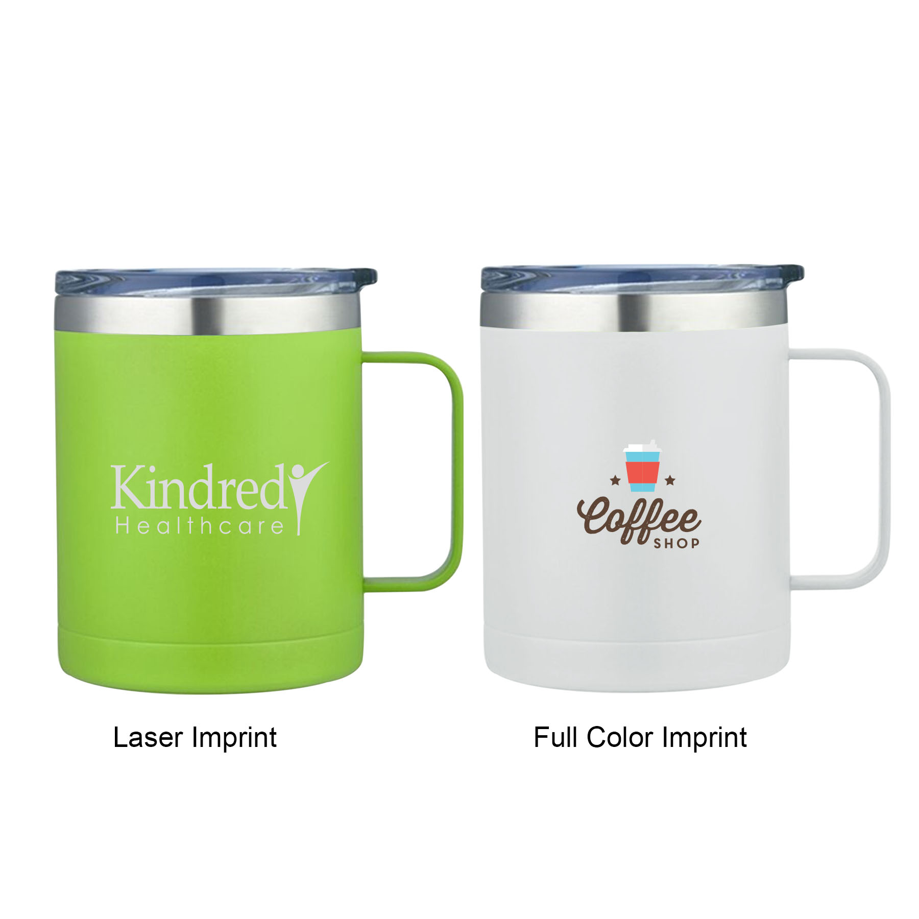 14oz. Stainless Steel Vacuum Camping Mug w/Handle 16