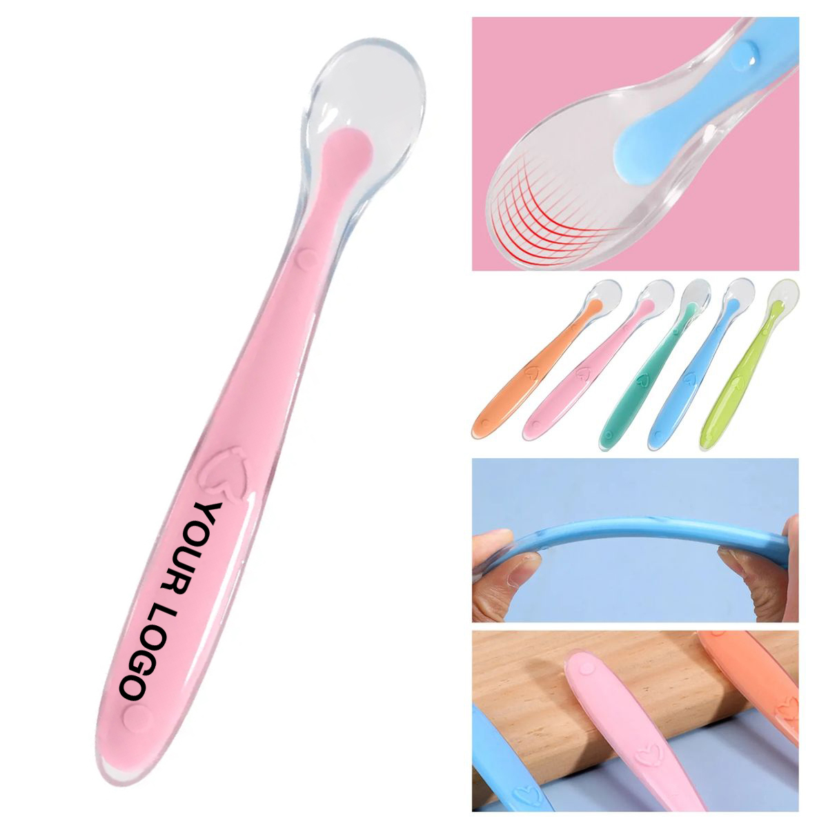 Ergonomic Silicone Spoon for Baby Mealtime 4