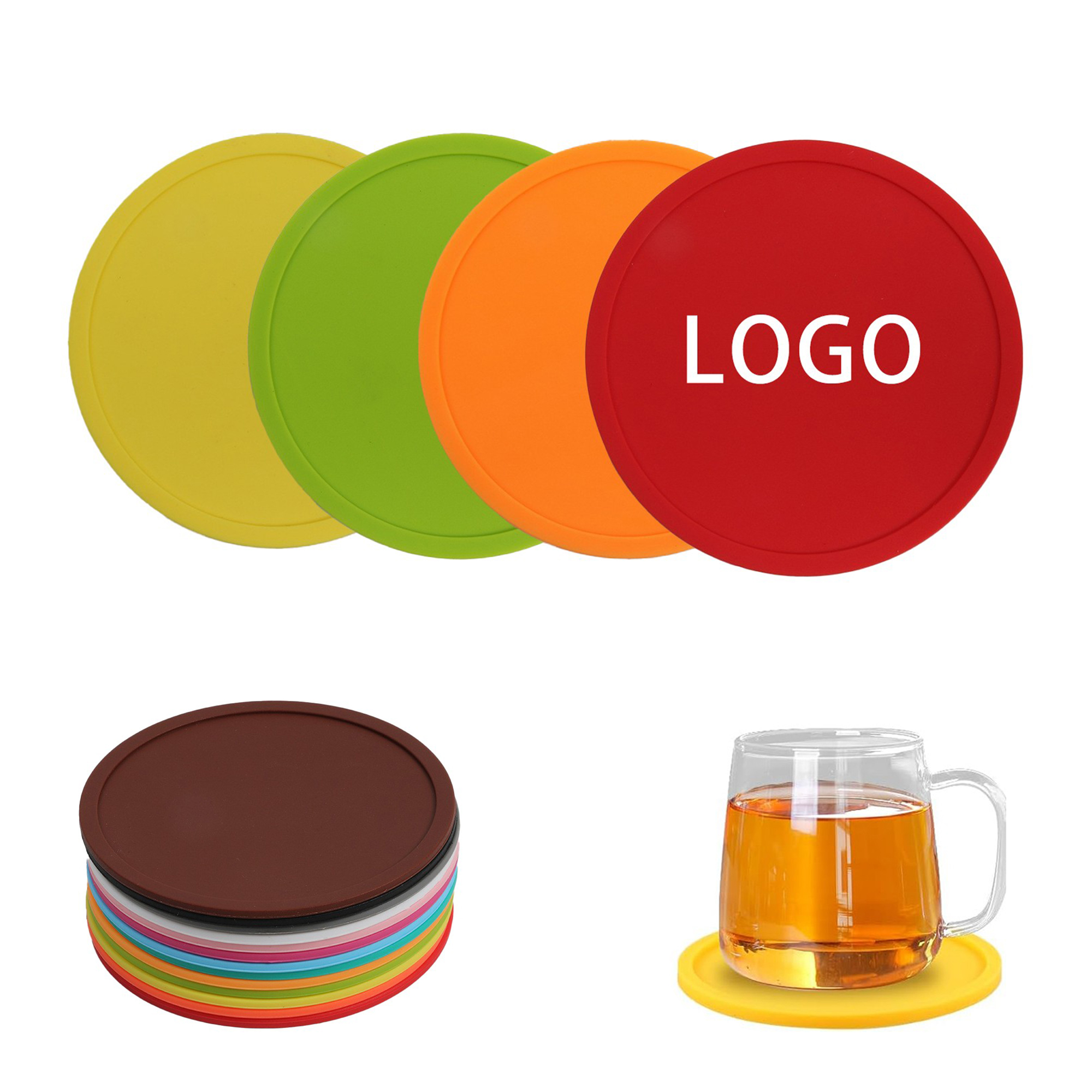Simple Round Silicone Coaster Tea Coffee Pad 5