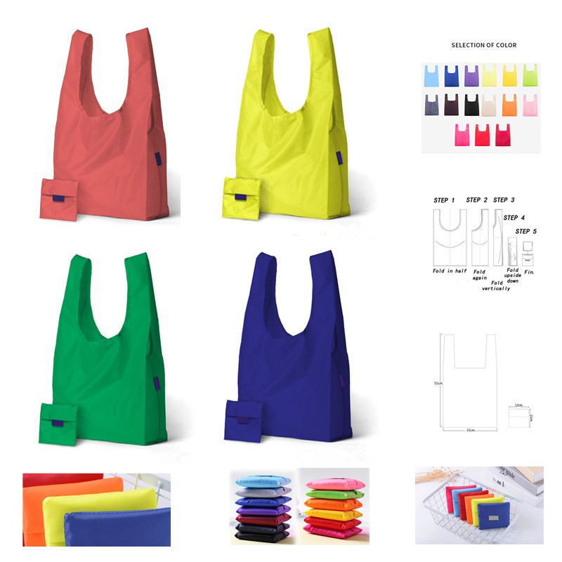 Foldable Grocery Tote with Pouch, custom tote bag with logo imprint 2