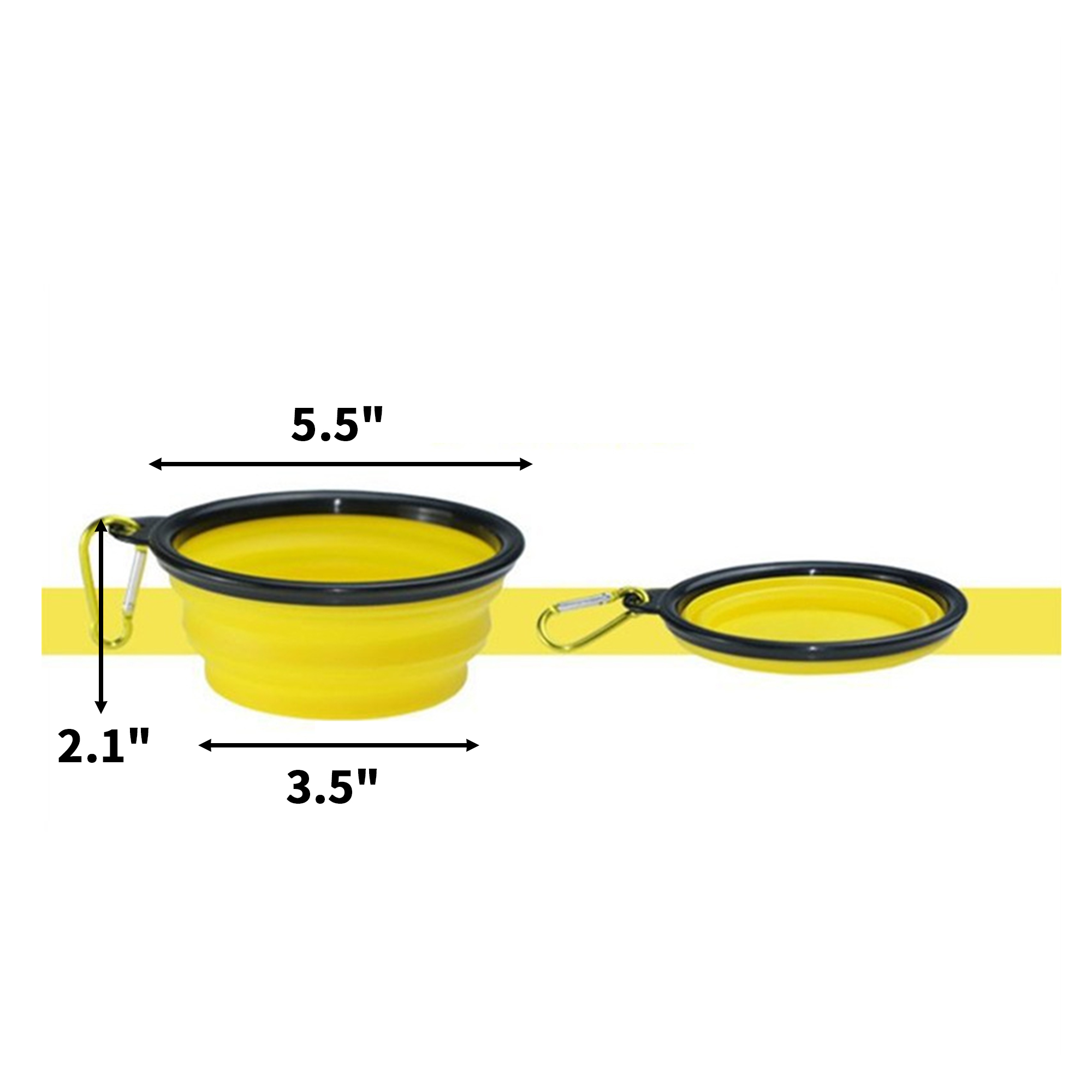 5.5" Collapsible Silicone Pet Feeding Bowl With Metal Clip 7