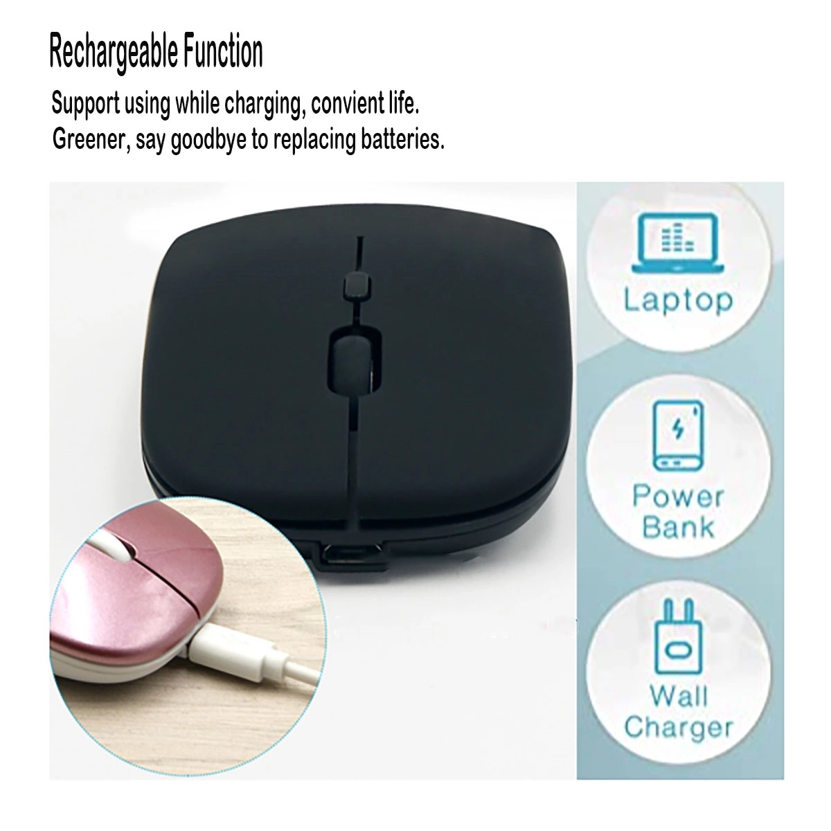 Rechargeable Wireless Silent Computer Mouse 1