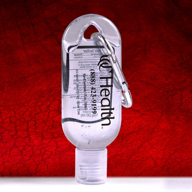 1.0 oz Hand Sanitizer Antibacterial Gel in Flip-Top Bottle with Carabiner 2
