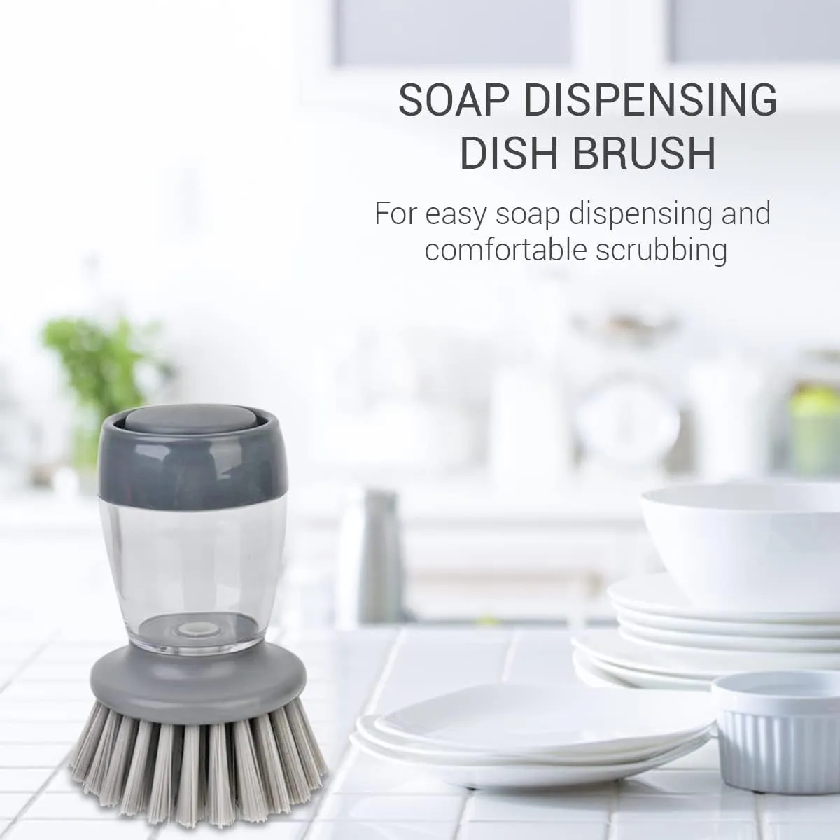 Kitchen Water Sprayed Cleaning Scrub Brush 5